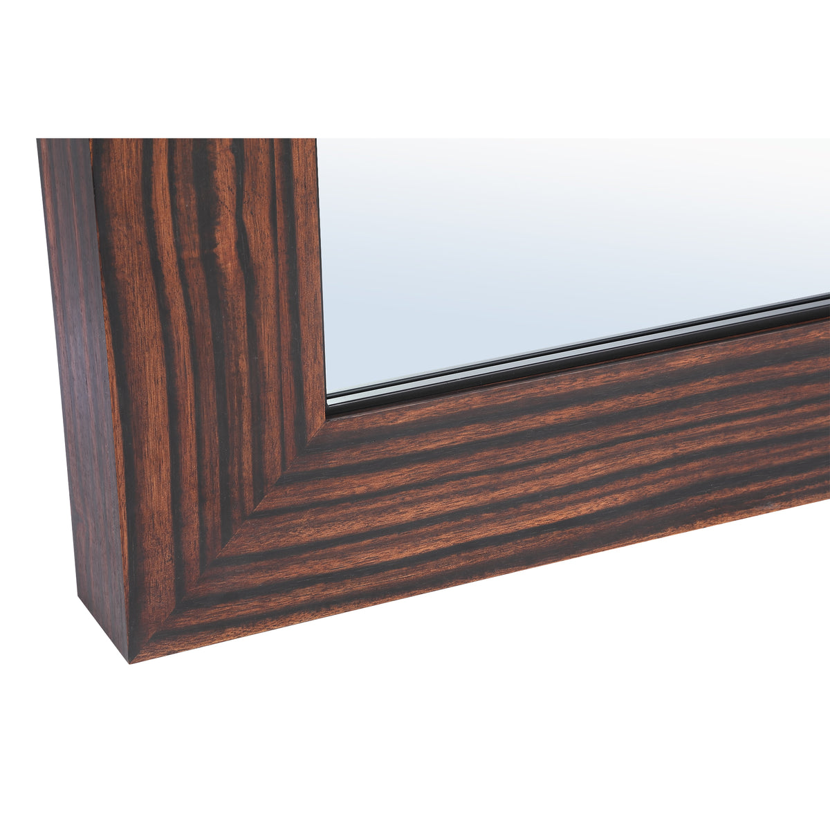Tiess brown wood veneer mirror with straight frame