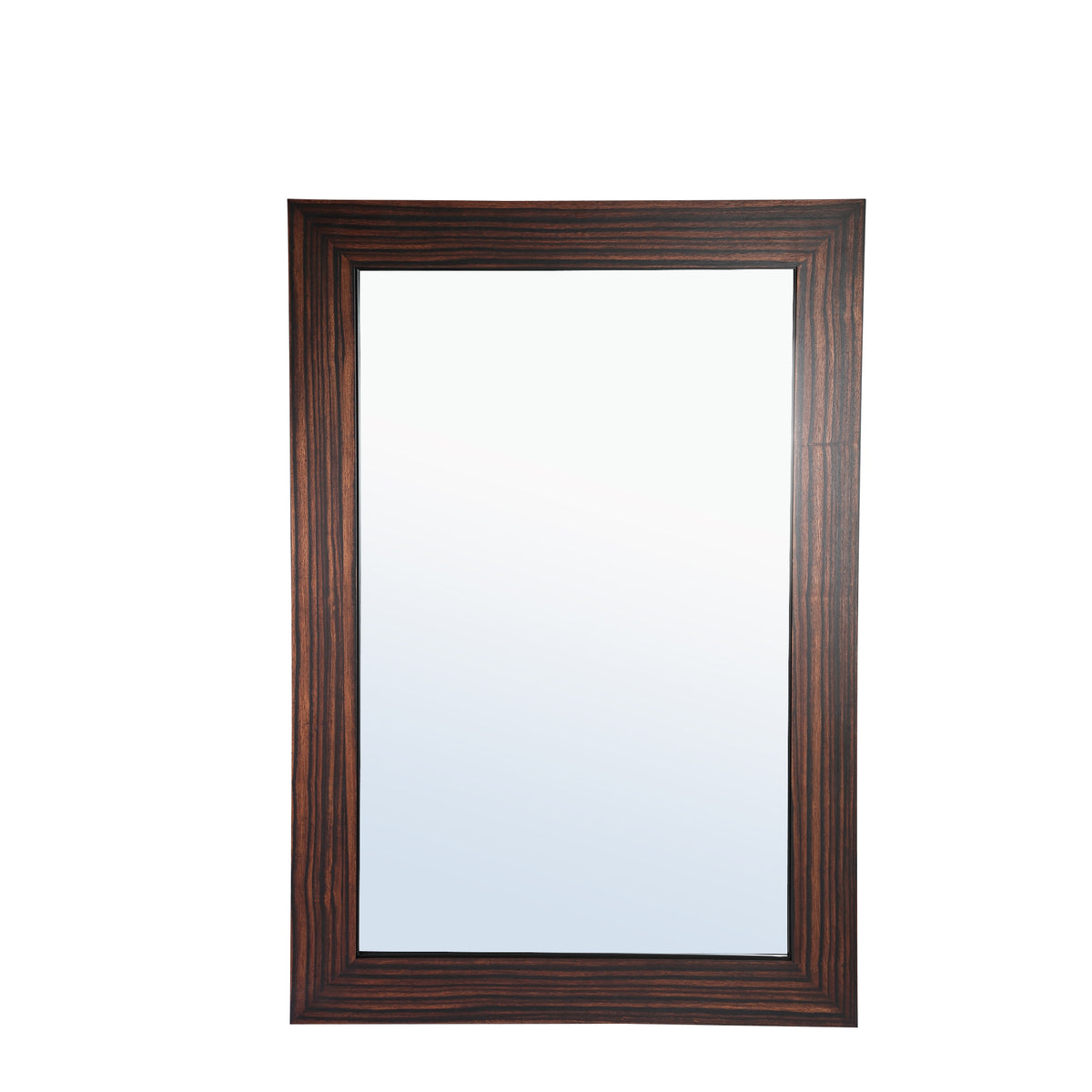 Tiess brown wood veneer mirror with straight frame