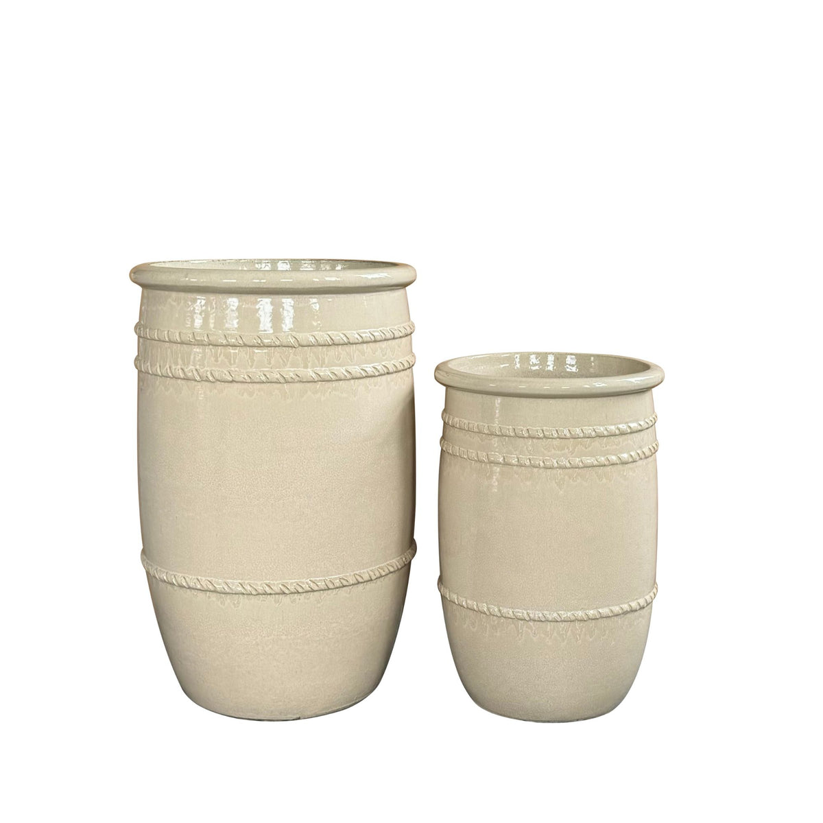 Lilliah cream terracotta planters, set of 2