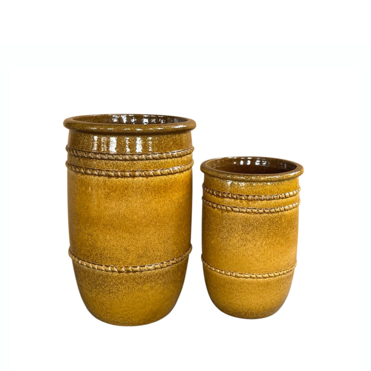 Lilliah yellow terracotta planters, set of 2