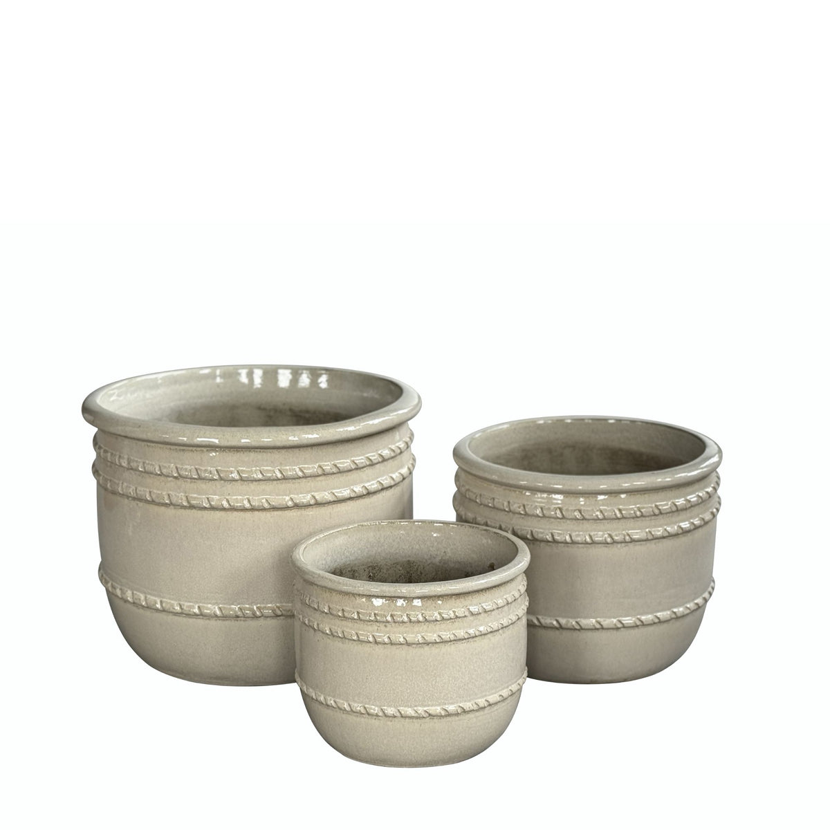 Lilliah cream terracotta planters, set of 3