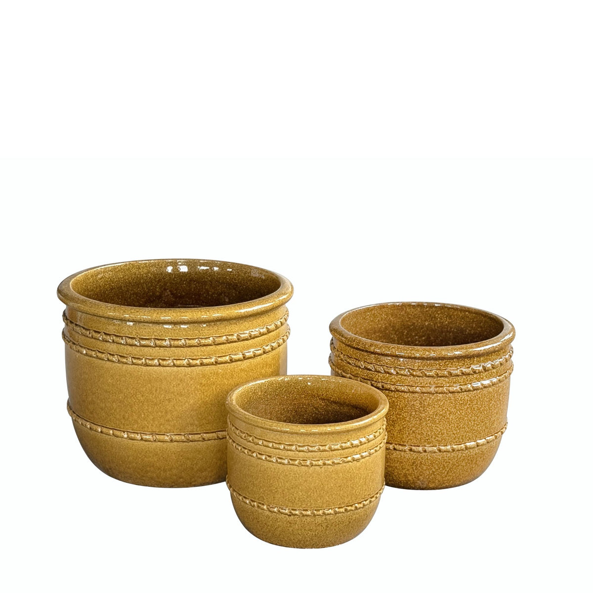 Lilliah yellow terracotta planters, set of 3