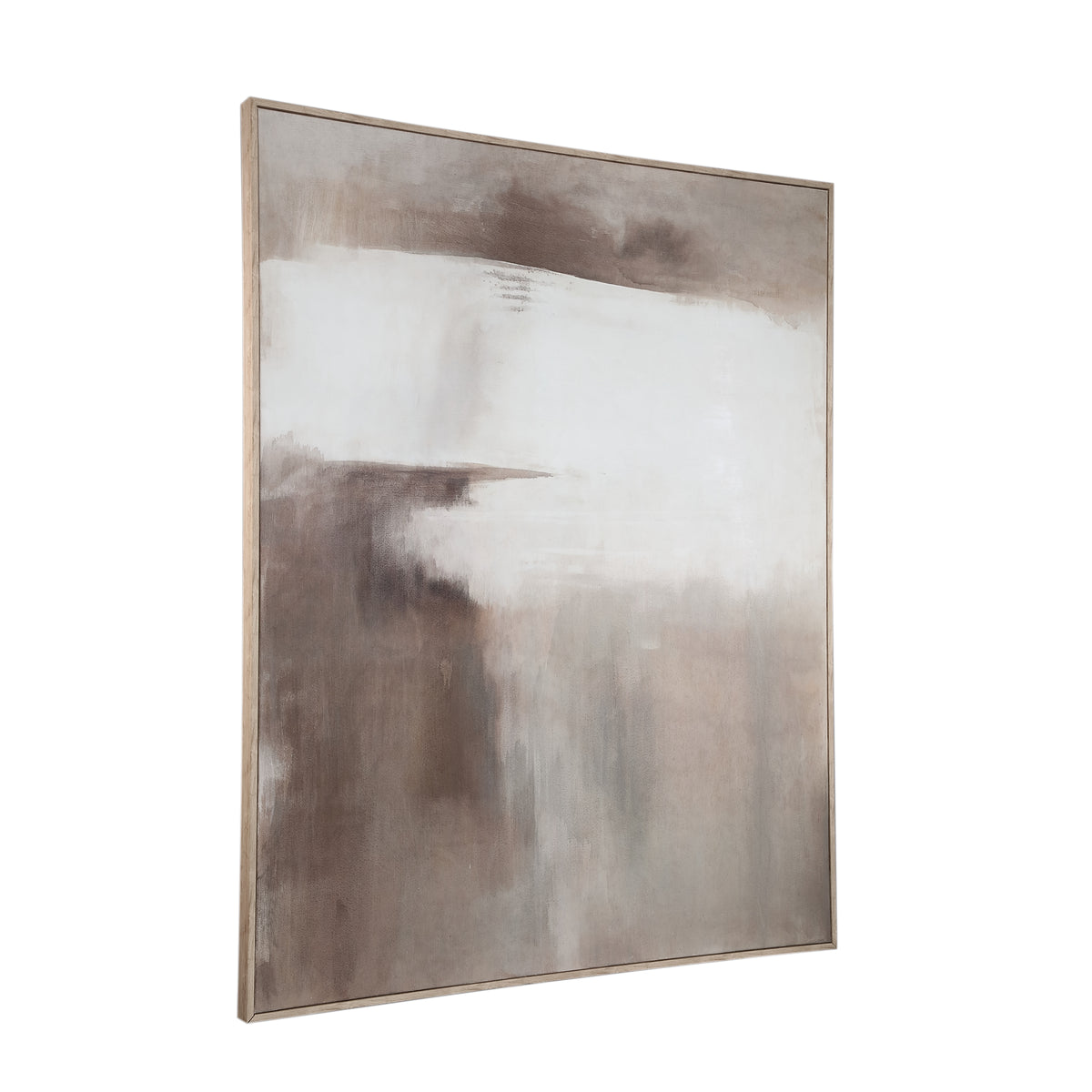 Olger beige framed abstract canvas wall panel