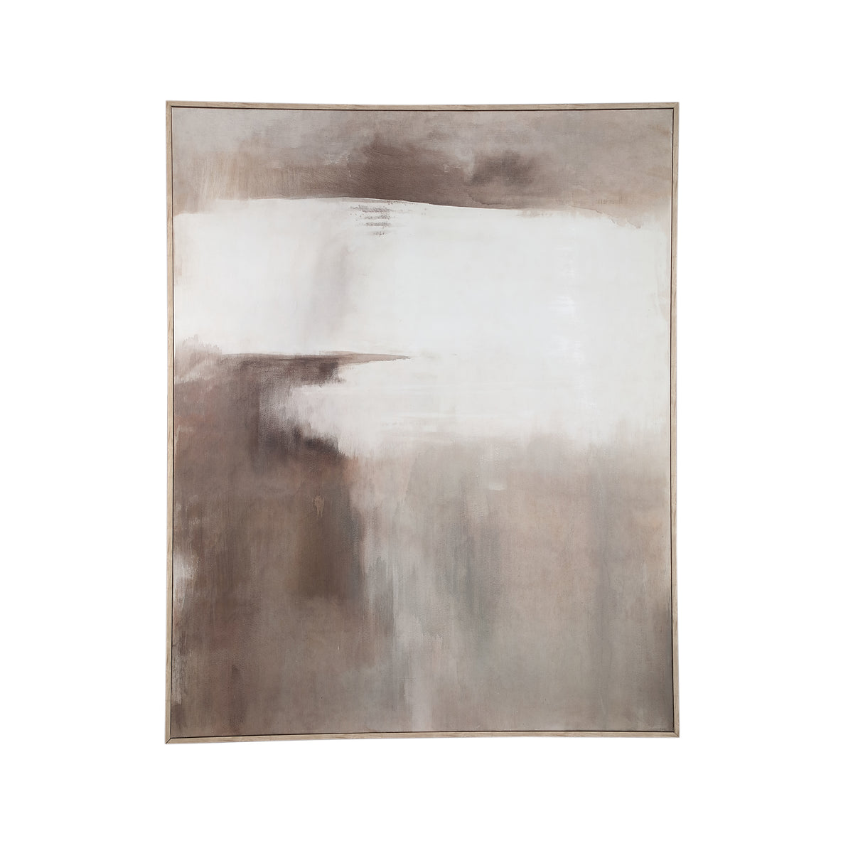 Olger beige framed abstract canvas wall panel