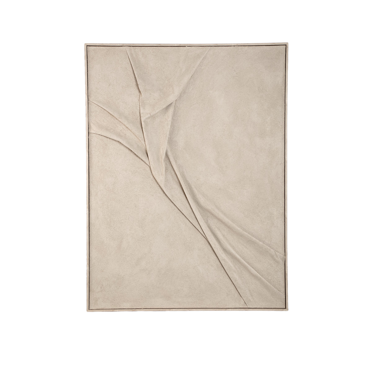 Dizze sand framed textile wave canvas wall panel, small