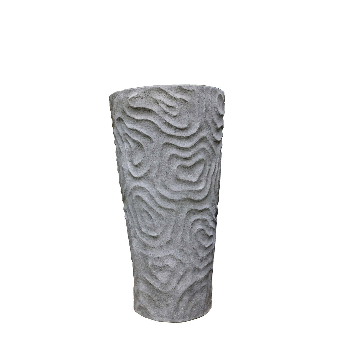 Beth grey organic pattern planter, medium