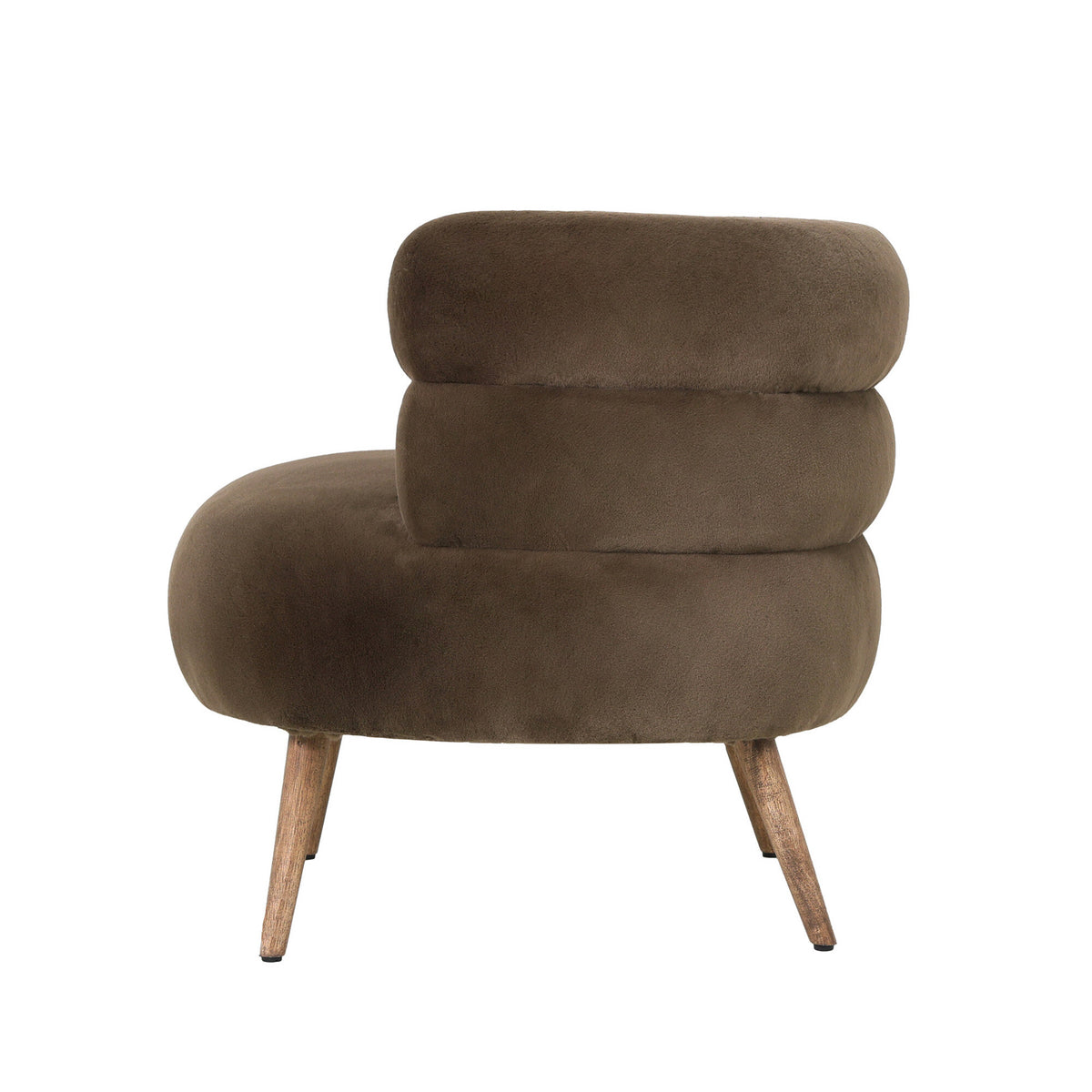 Nelly dark brown fabric fur armchair