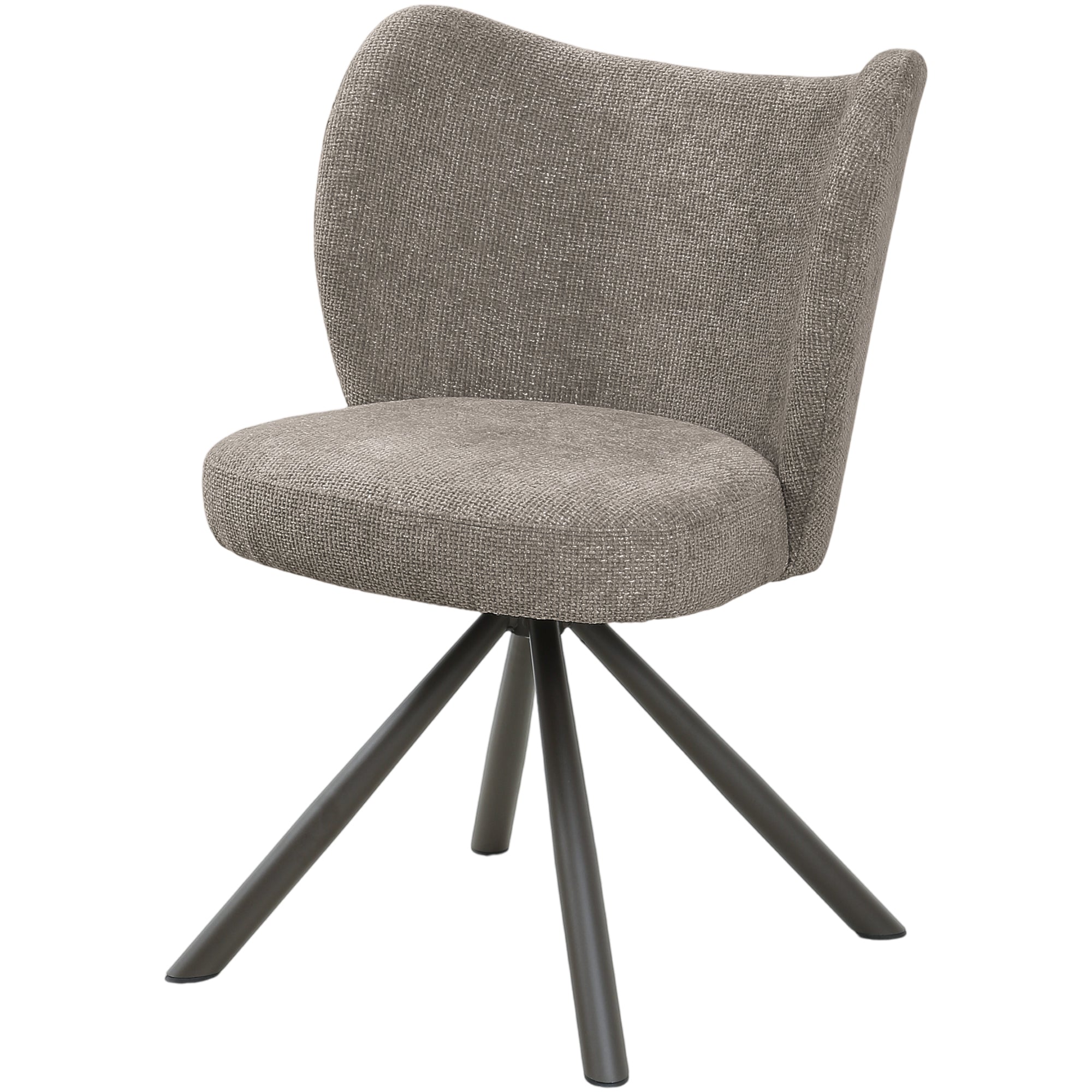 Pebble mink tall curved dining chair