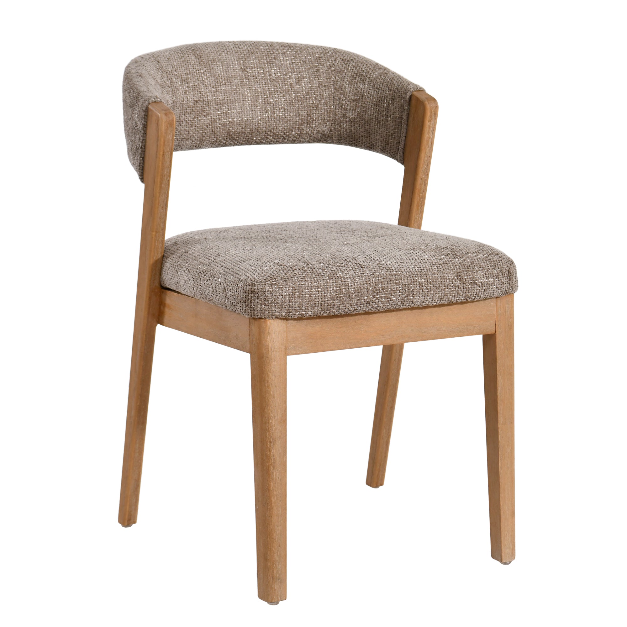 Kael taupe upholstered dining chair with rubberwood legs