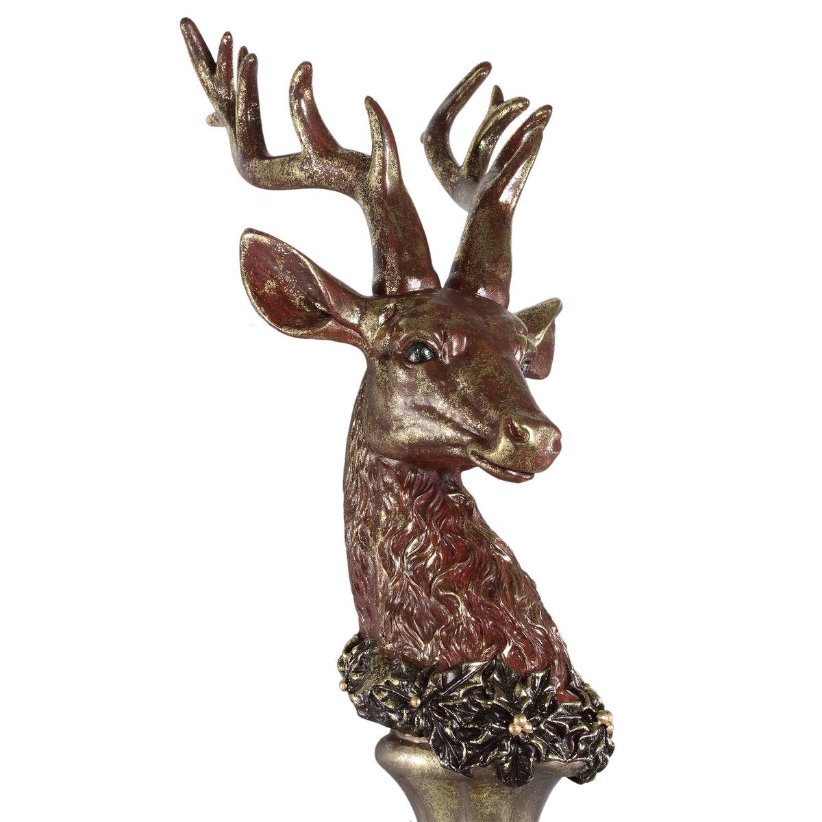 Blitzen light brown resin reindeer statue, large