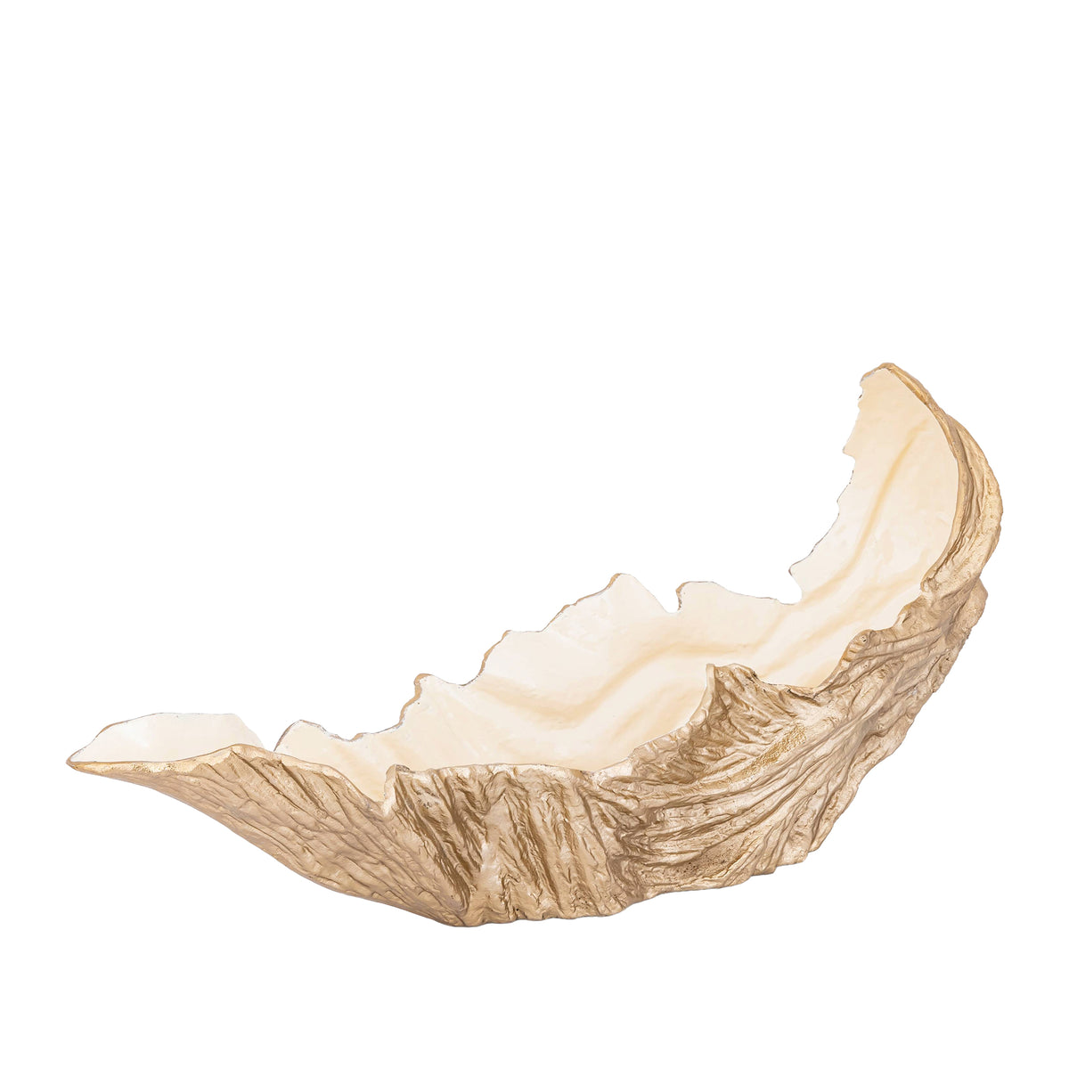Carmon champagne cast aluminium bowl with cream enamel, large