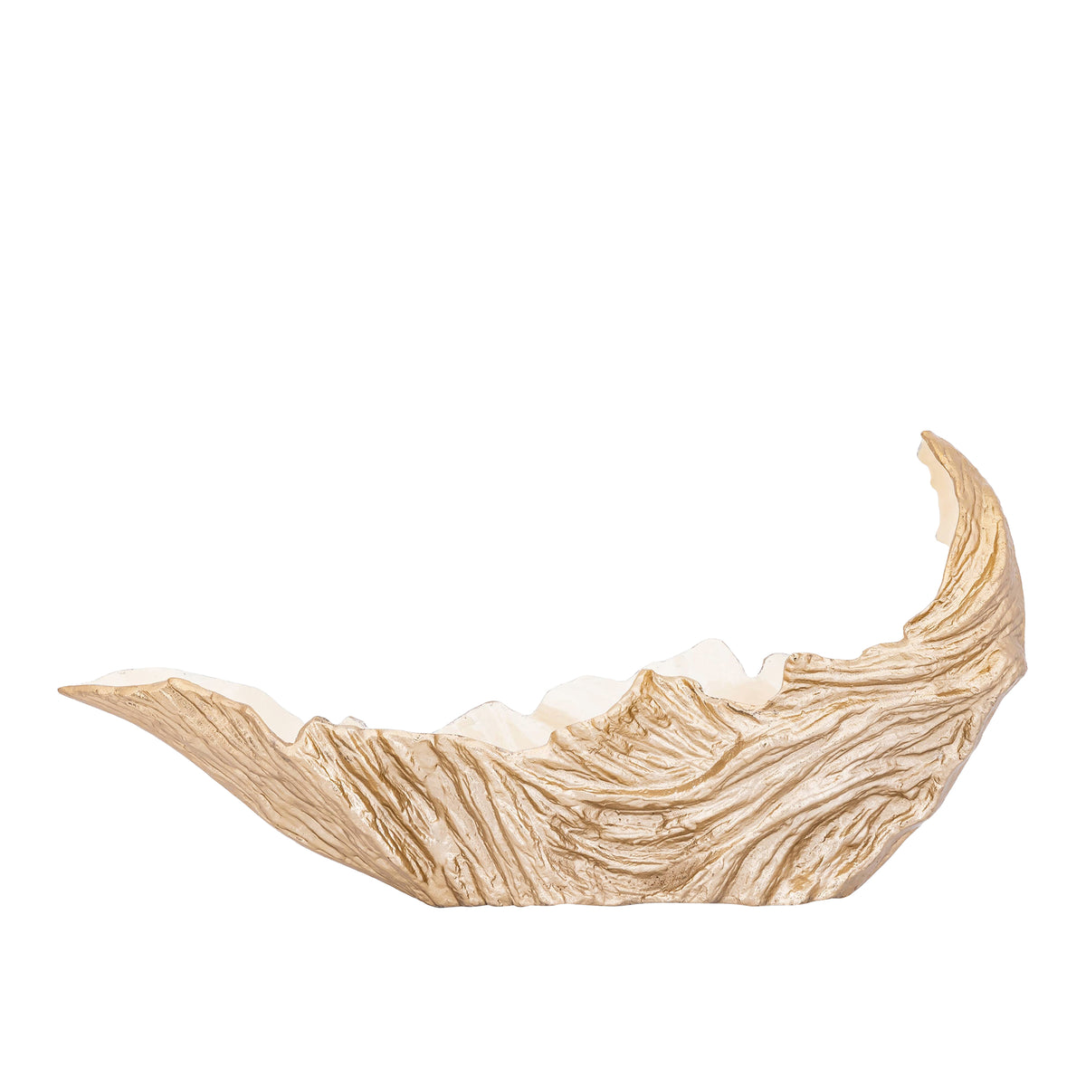 Carmon champagne cast aluminium bowl with cream enamel, large