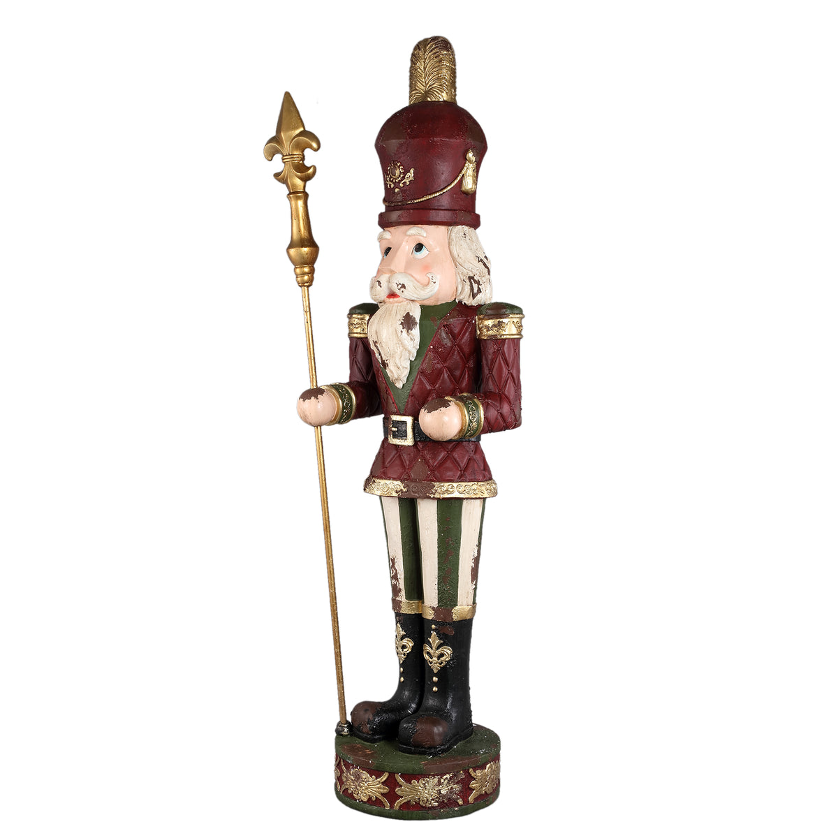 Jolly red MGO large nutcracker statue
