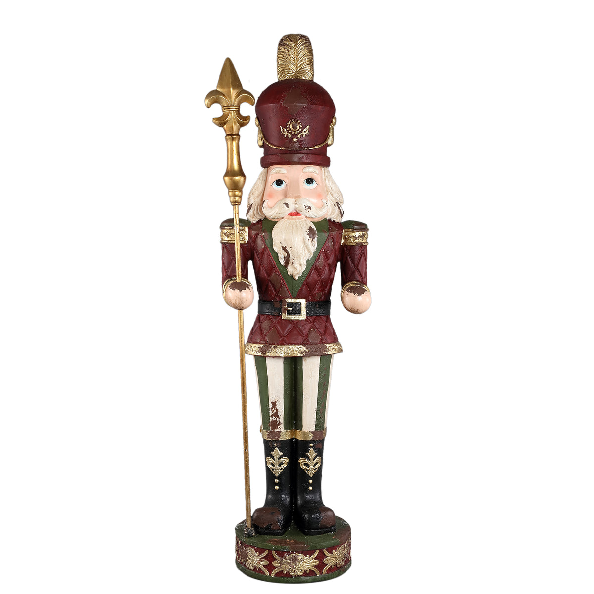 Jolly red MGO large nutcracker statue