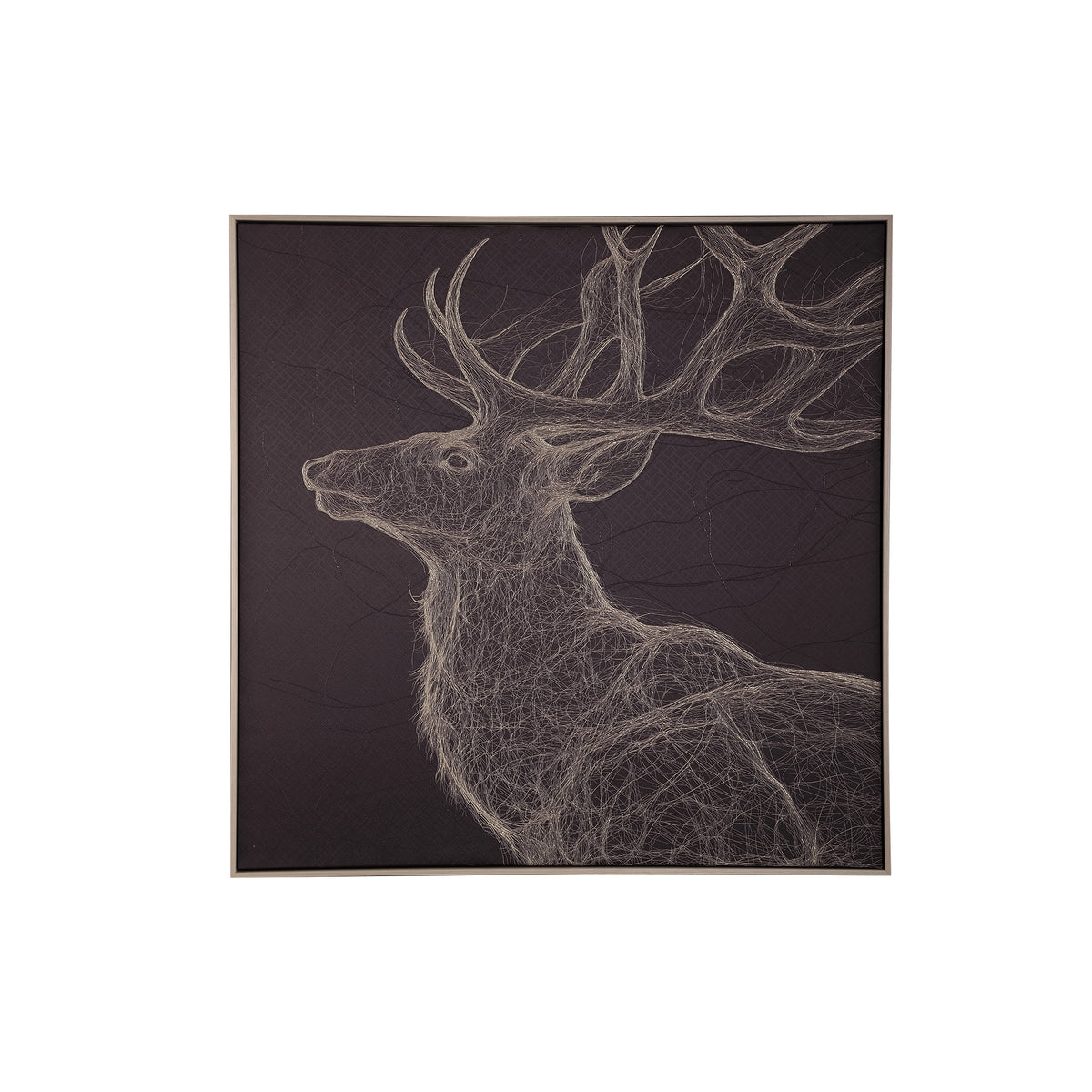 Nole dark brown framed canvas reindeer print, large