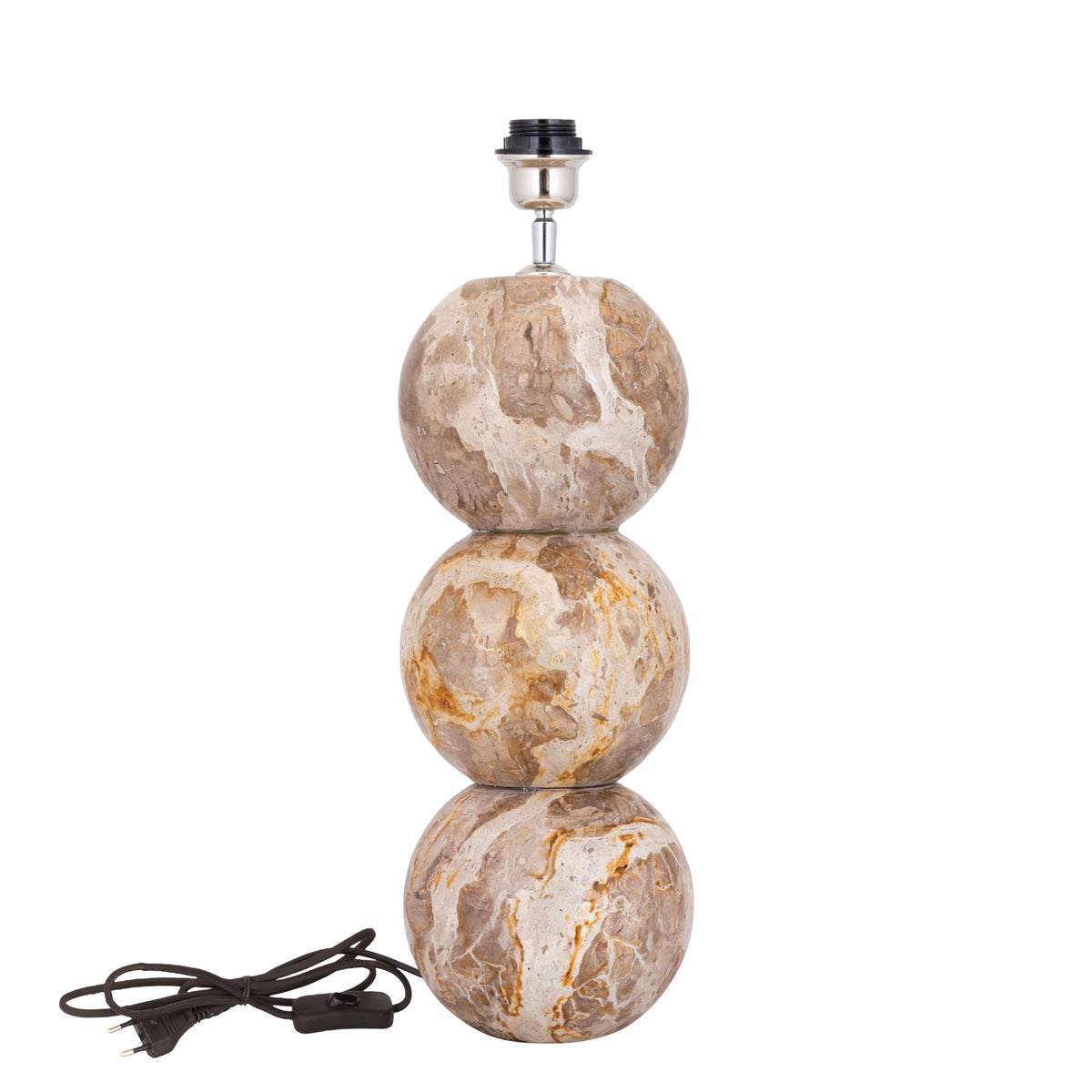 Charly beige marble ball-shaped lamp base, large