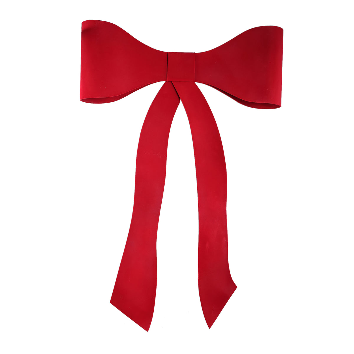 Ellion burgundy flocked bow wall decoration, large