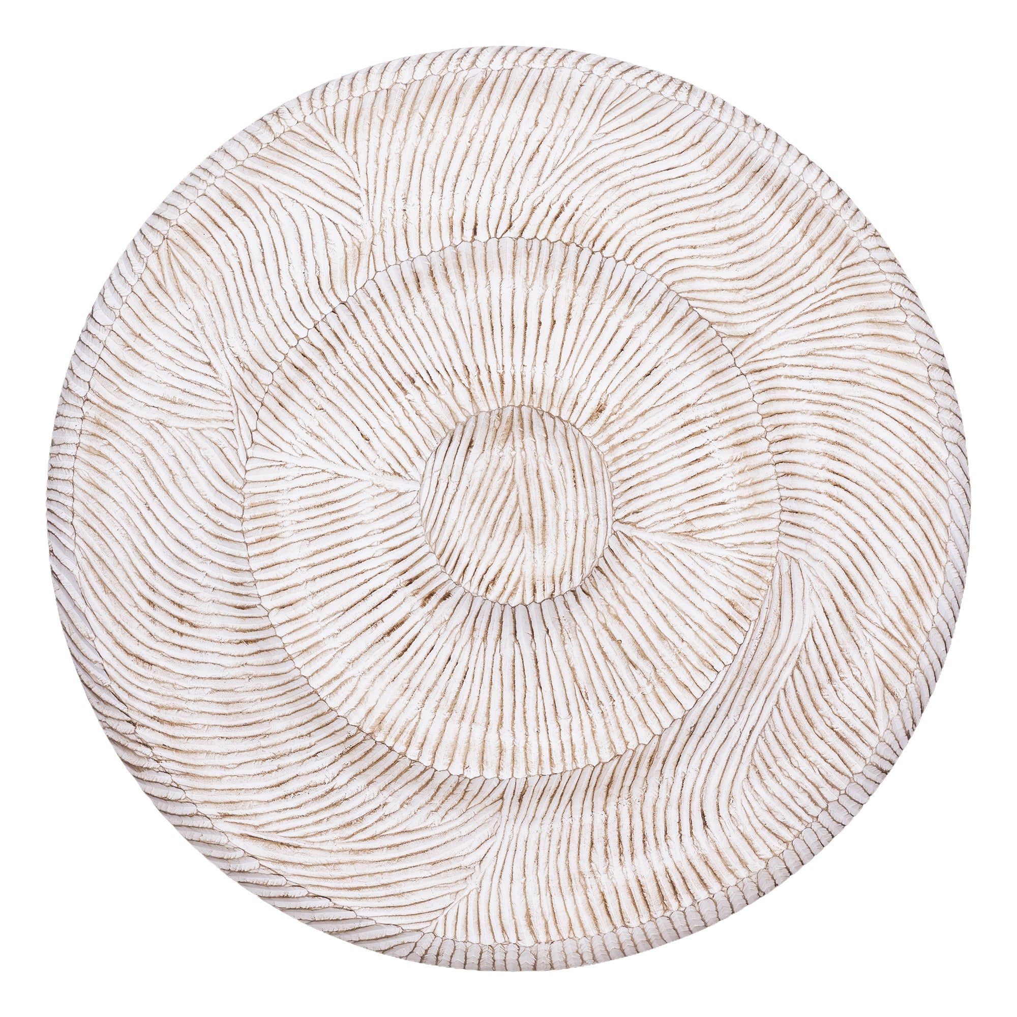 Zoelle Carved Circle Wall Panel - Off White