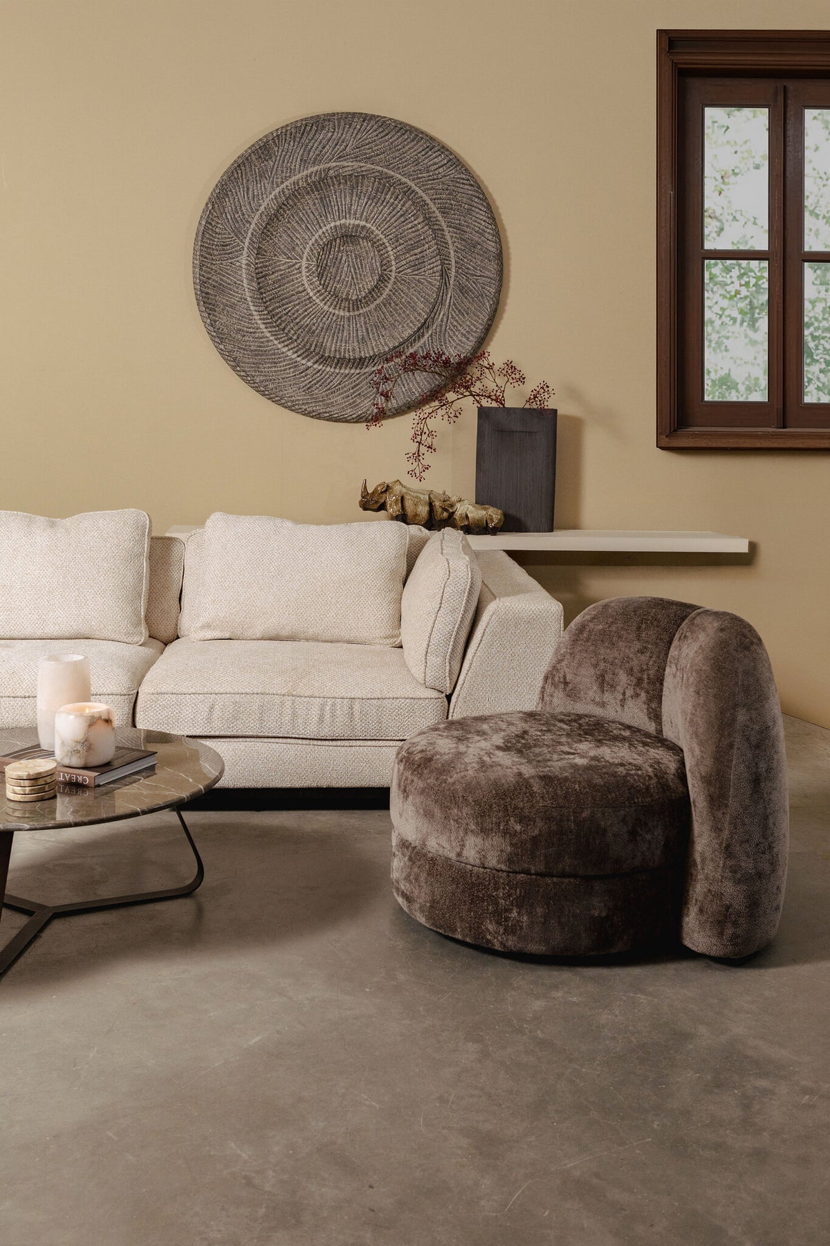 Zoelle dark grey carved wall panel