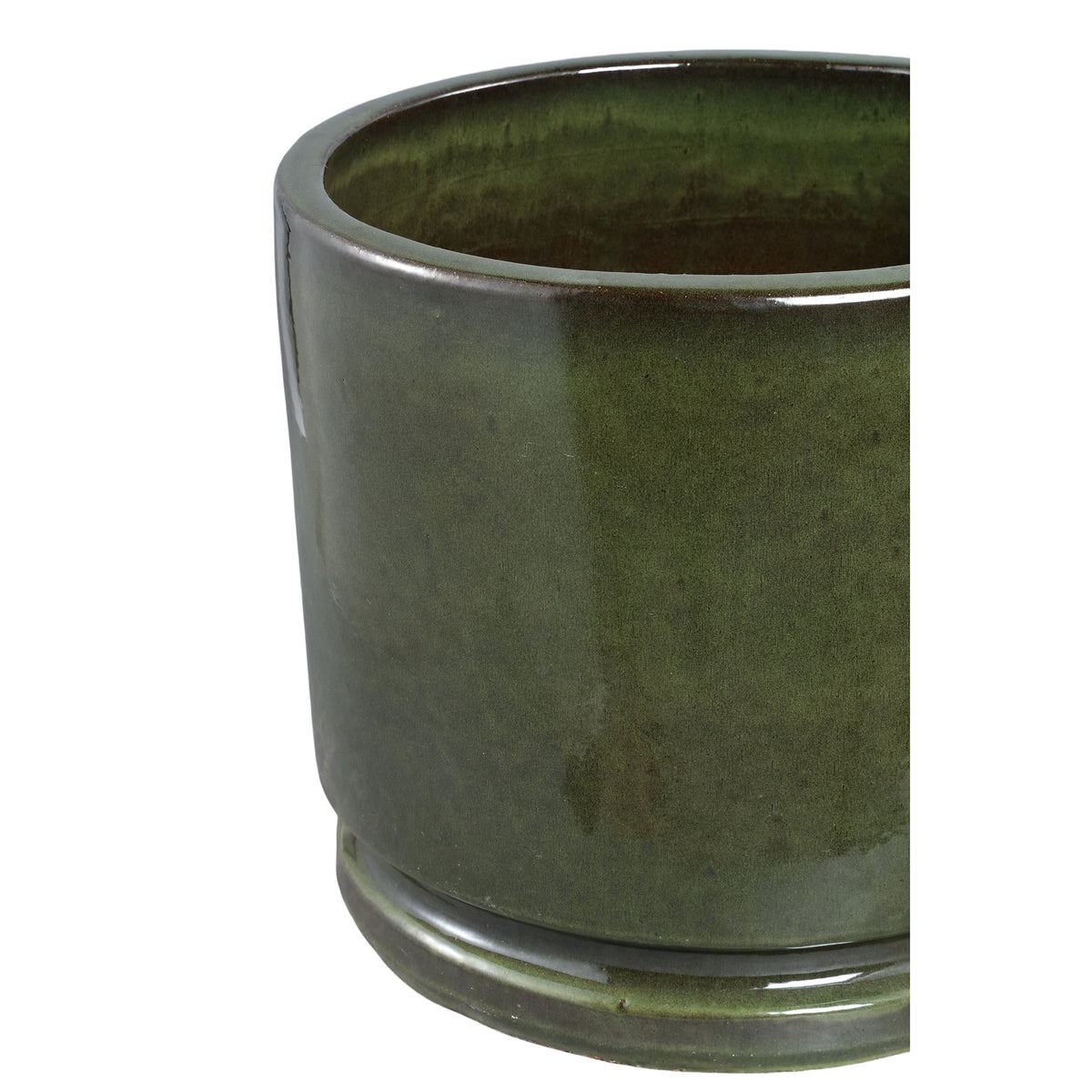 Madsen dark green ceramic planter, low