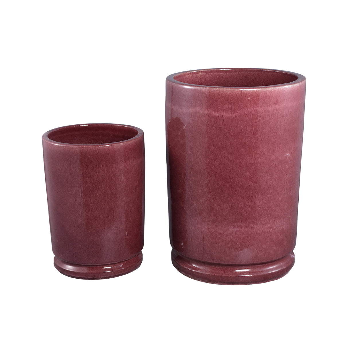 Madsen bordeaux ceramic planter, high