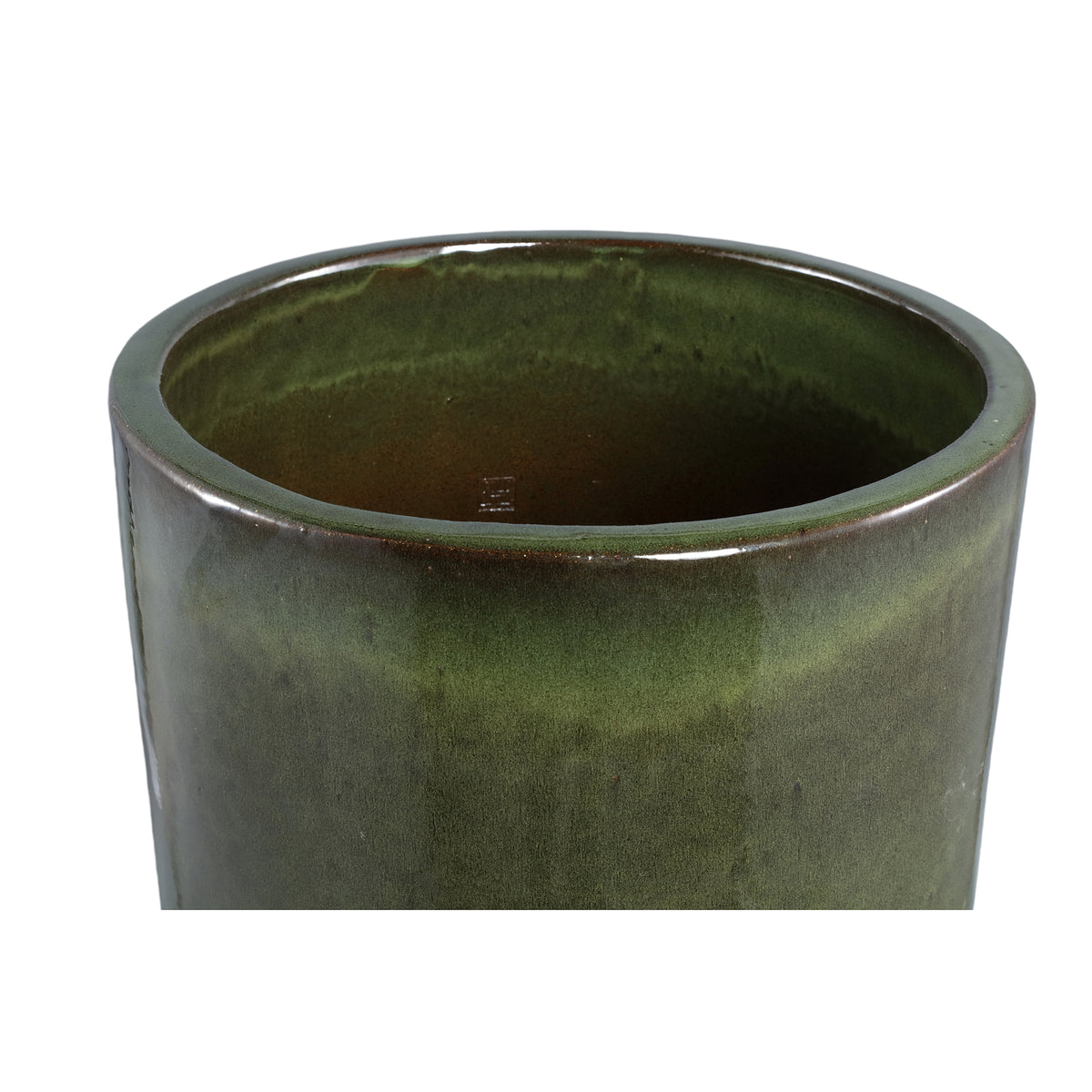 Madsen dark green ceramic planter, high