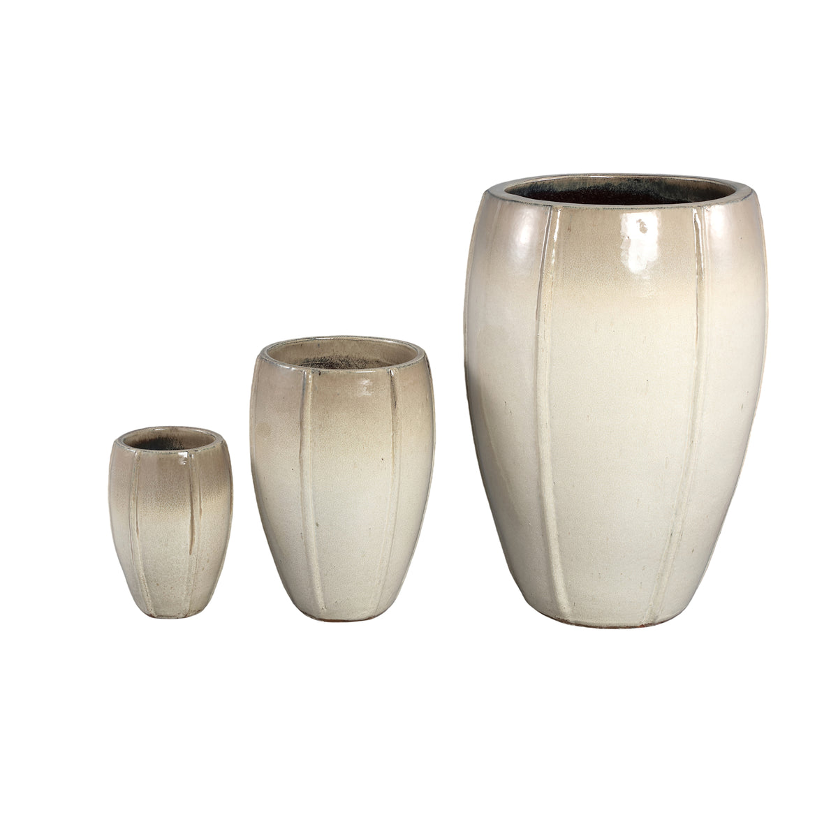 Labella beige ceramic planter, high