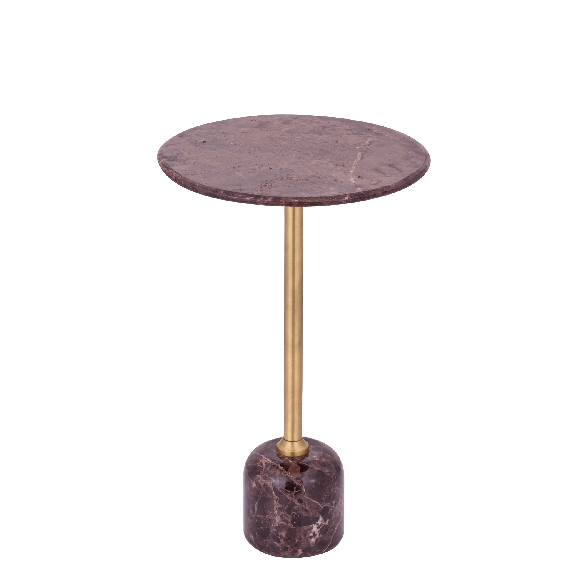 Jari dark brown marble ball base side table