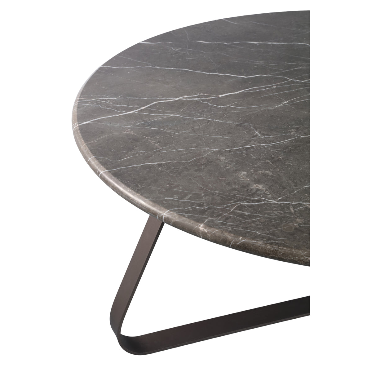 Kae dark brown marble coffee table with iron legs