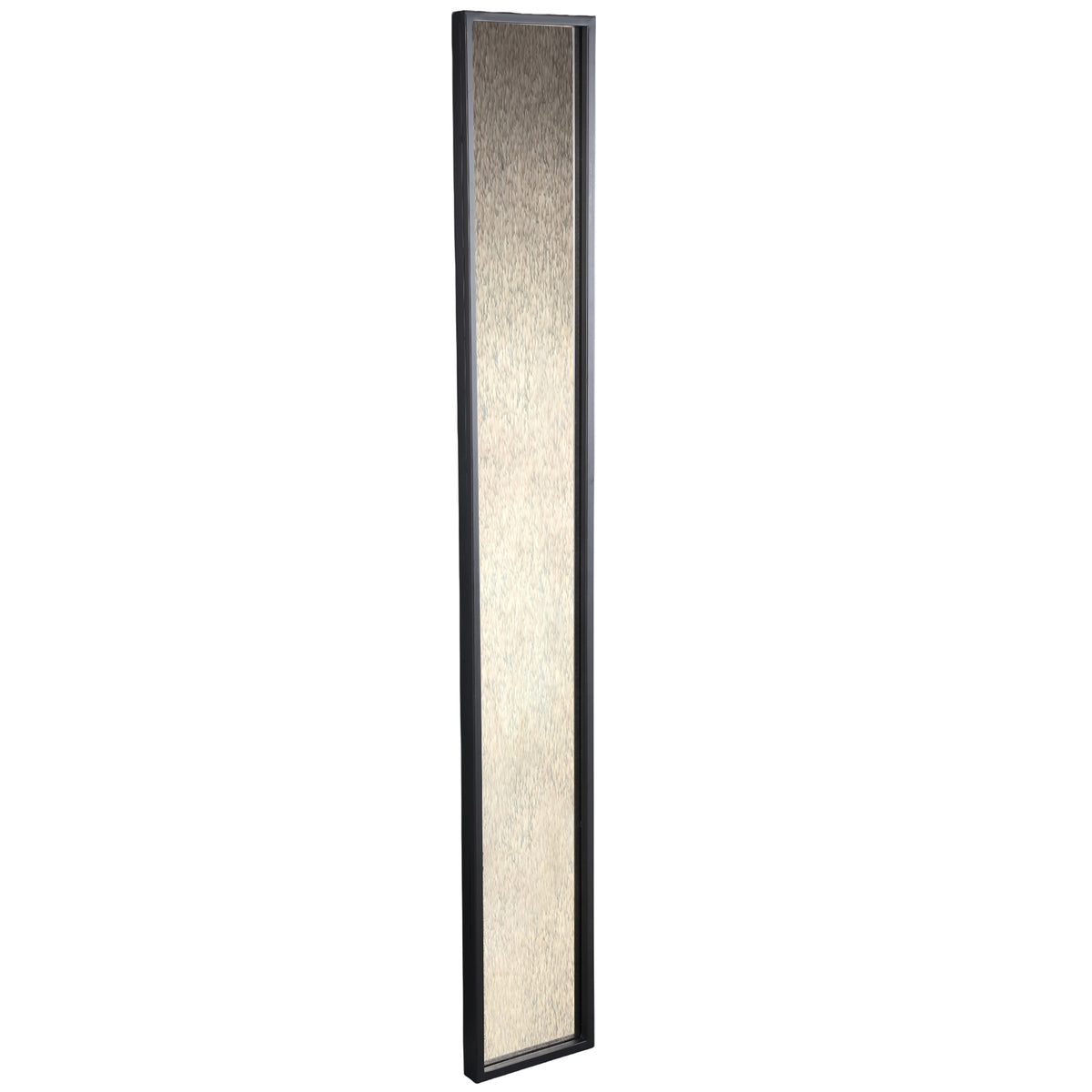 Gracy black rectangular mirror, antiqued grey glass