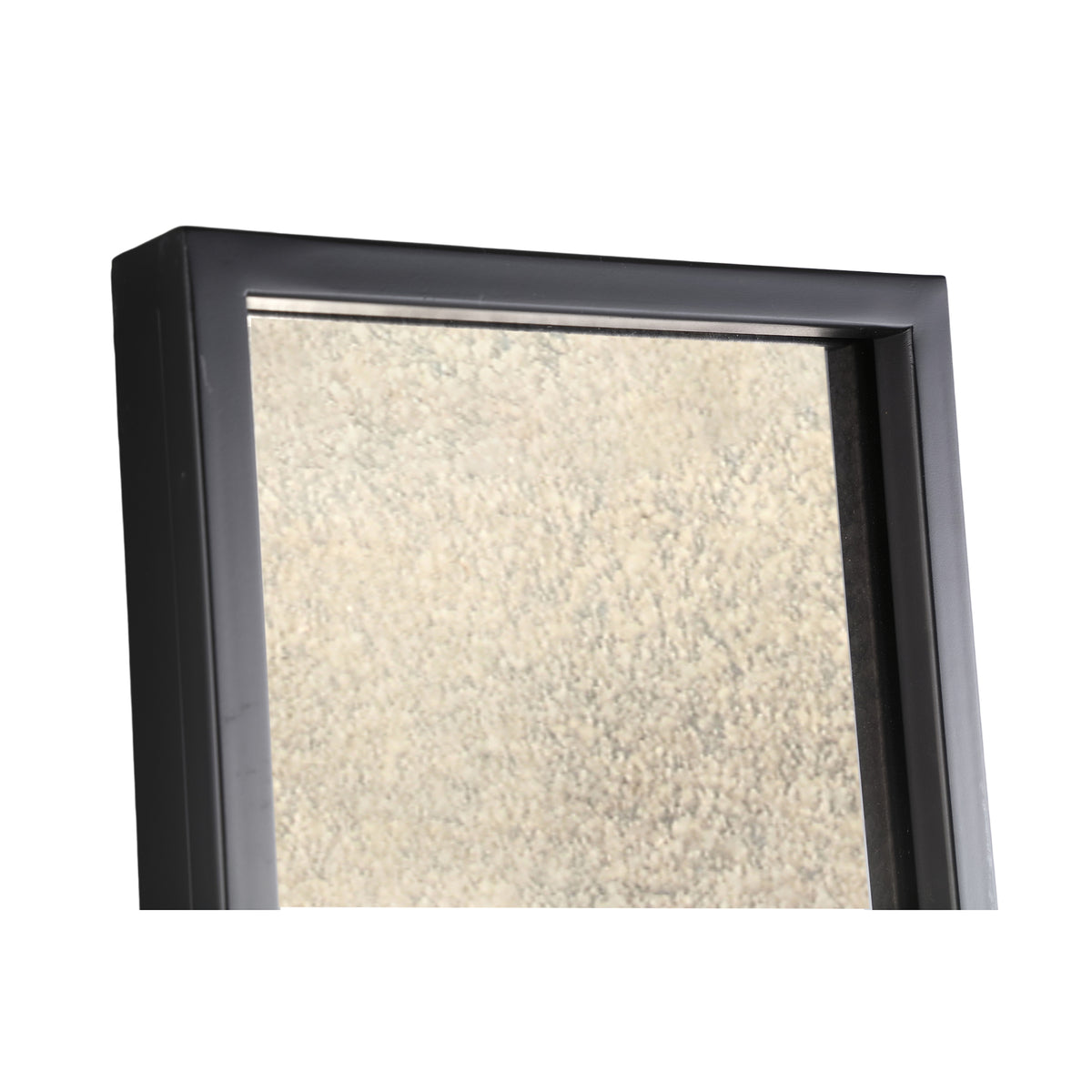 Gracy black rectangular mirror, antiqued grey glass