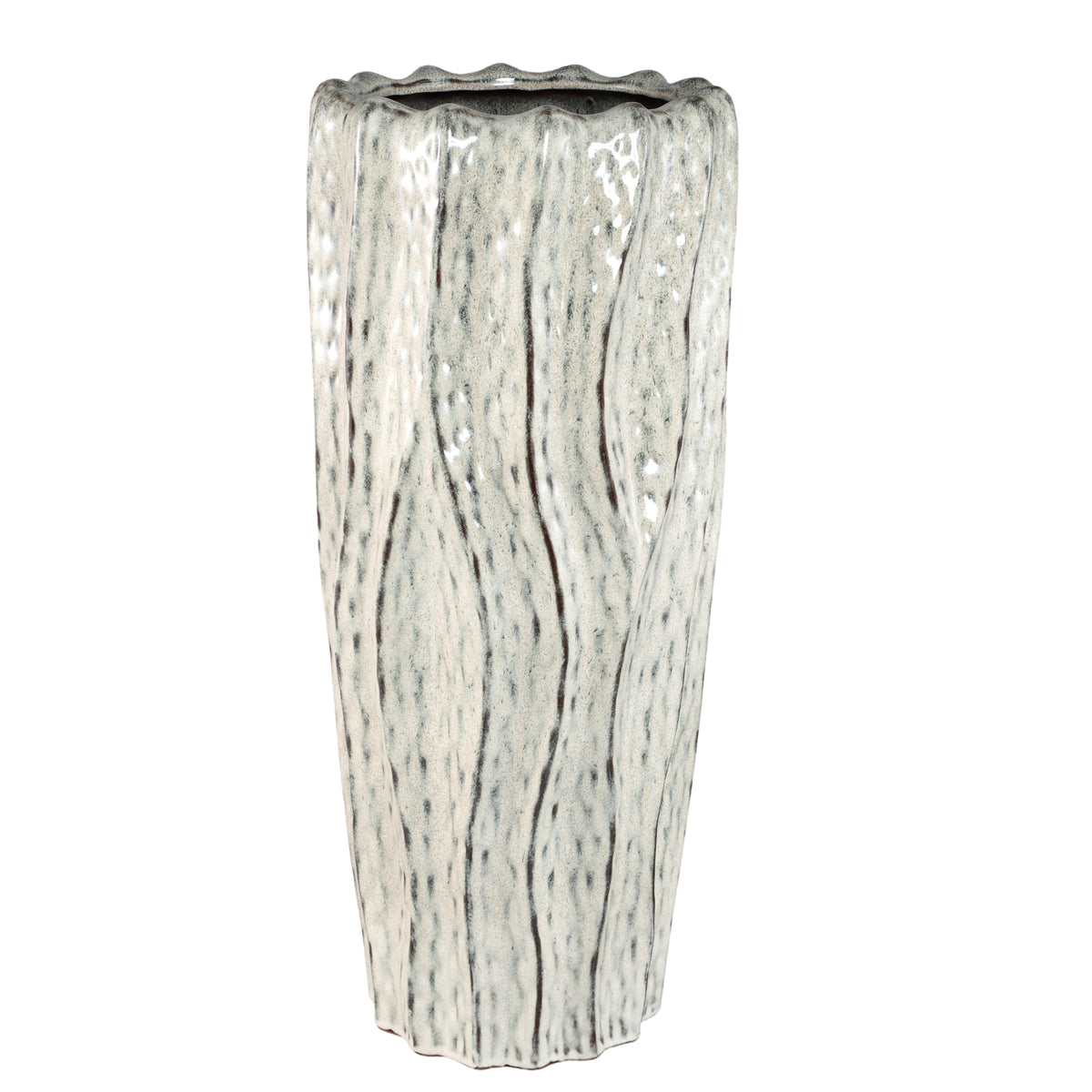 Adelina white ceramic planter, high, large