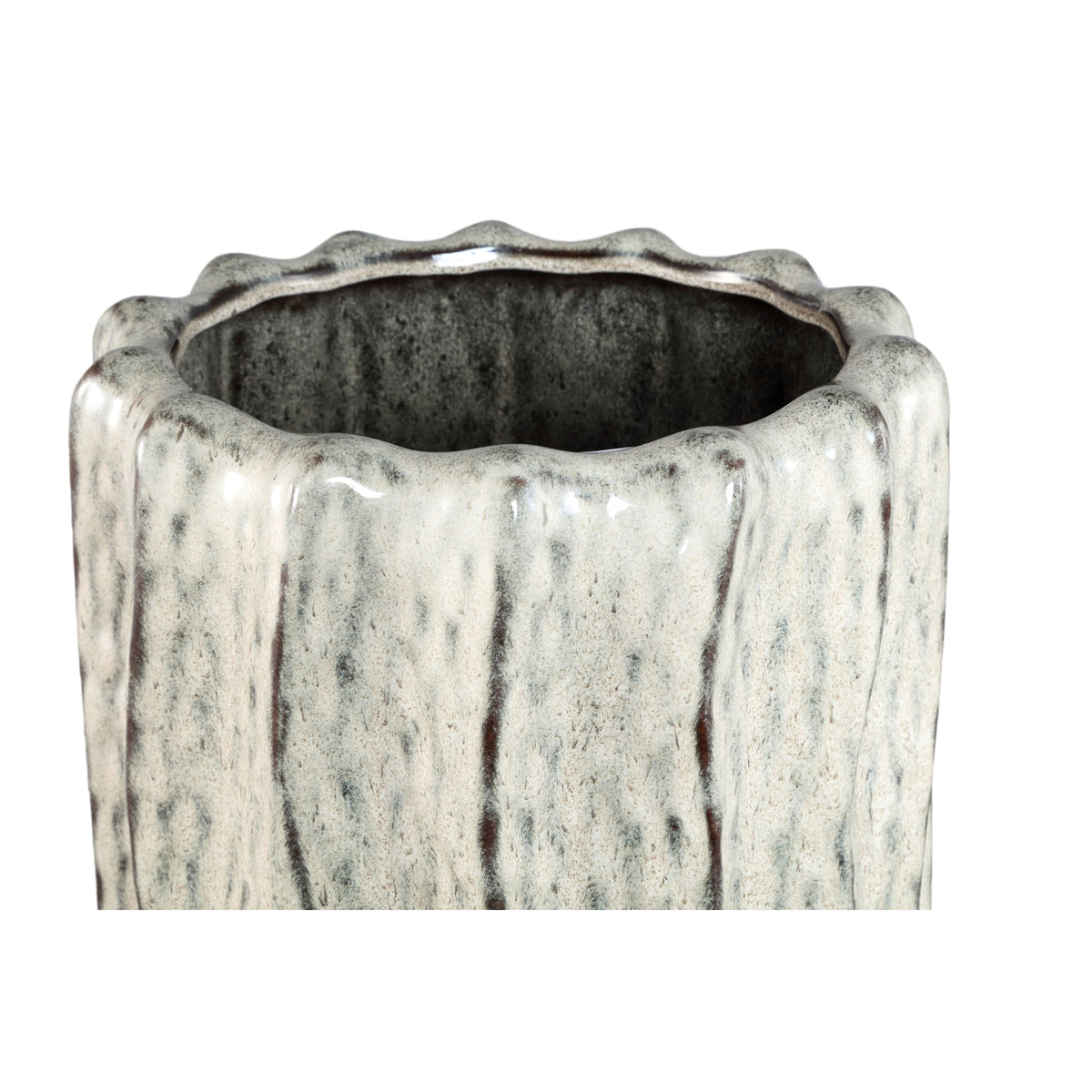 Adelina white ceramic planter, high, large