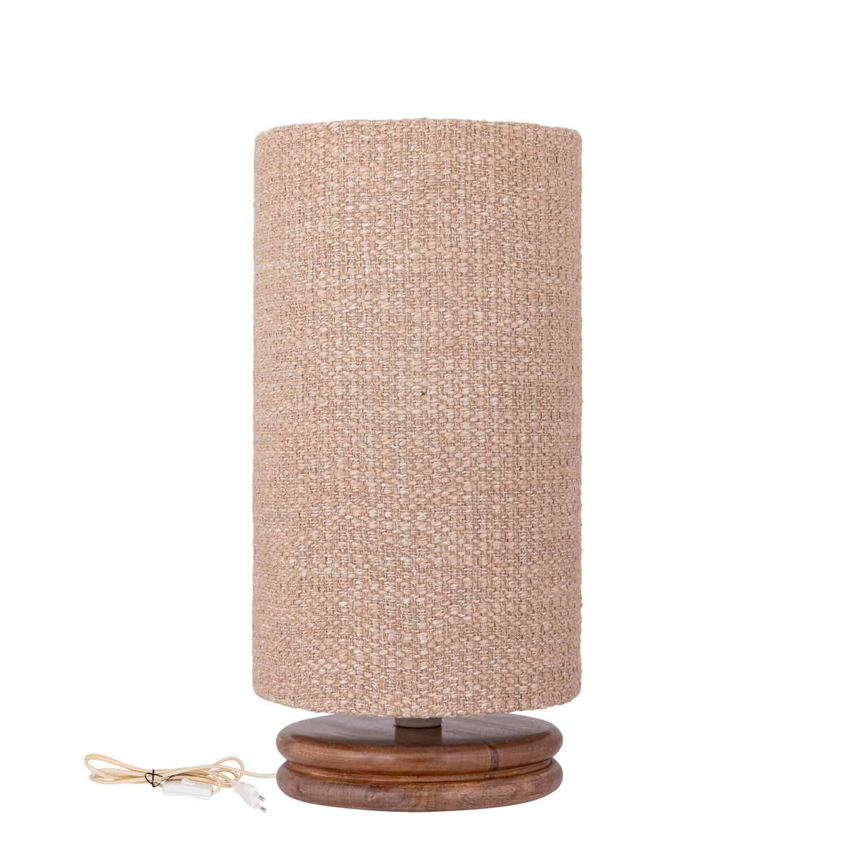 Devi taupe table lamp, wooden base
