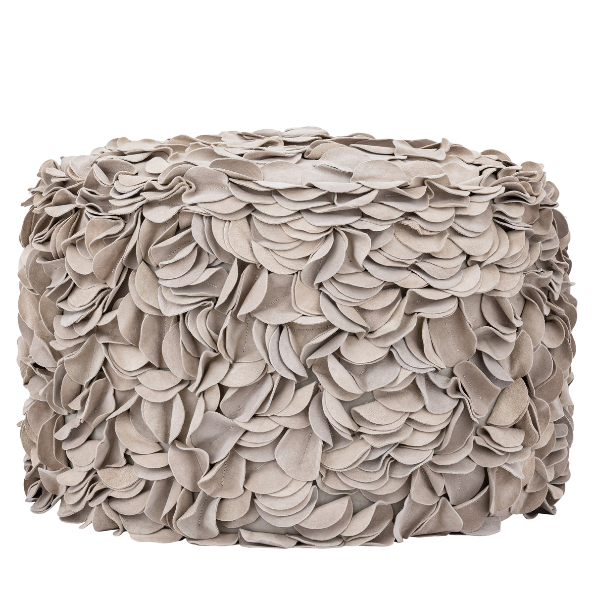 Nevo cream suede pouffe