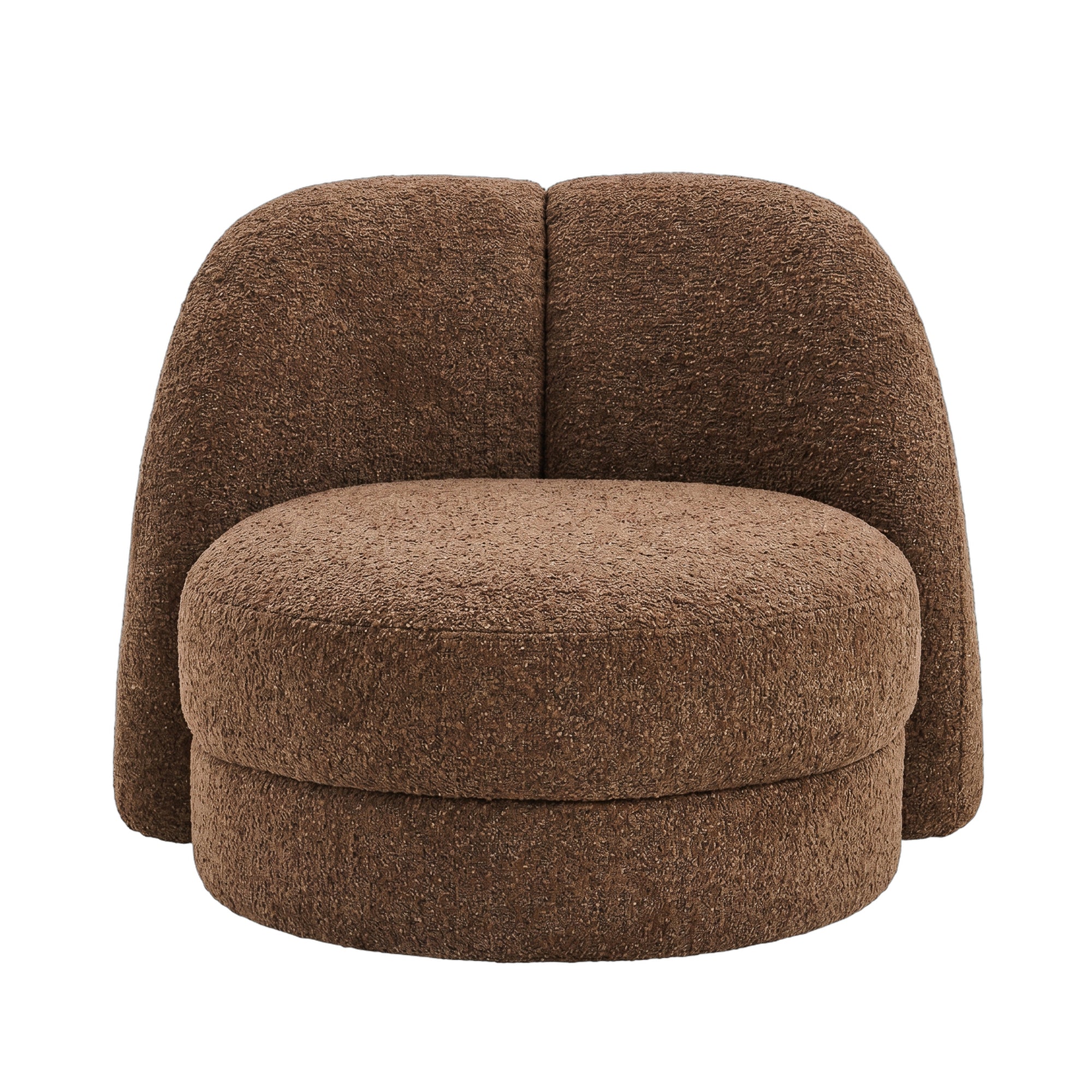 Arco brown round barrel armchair