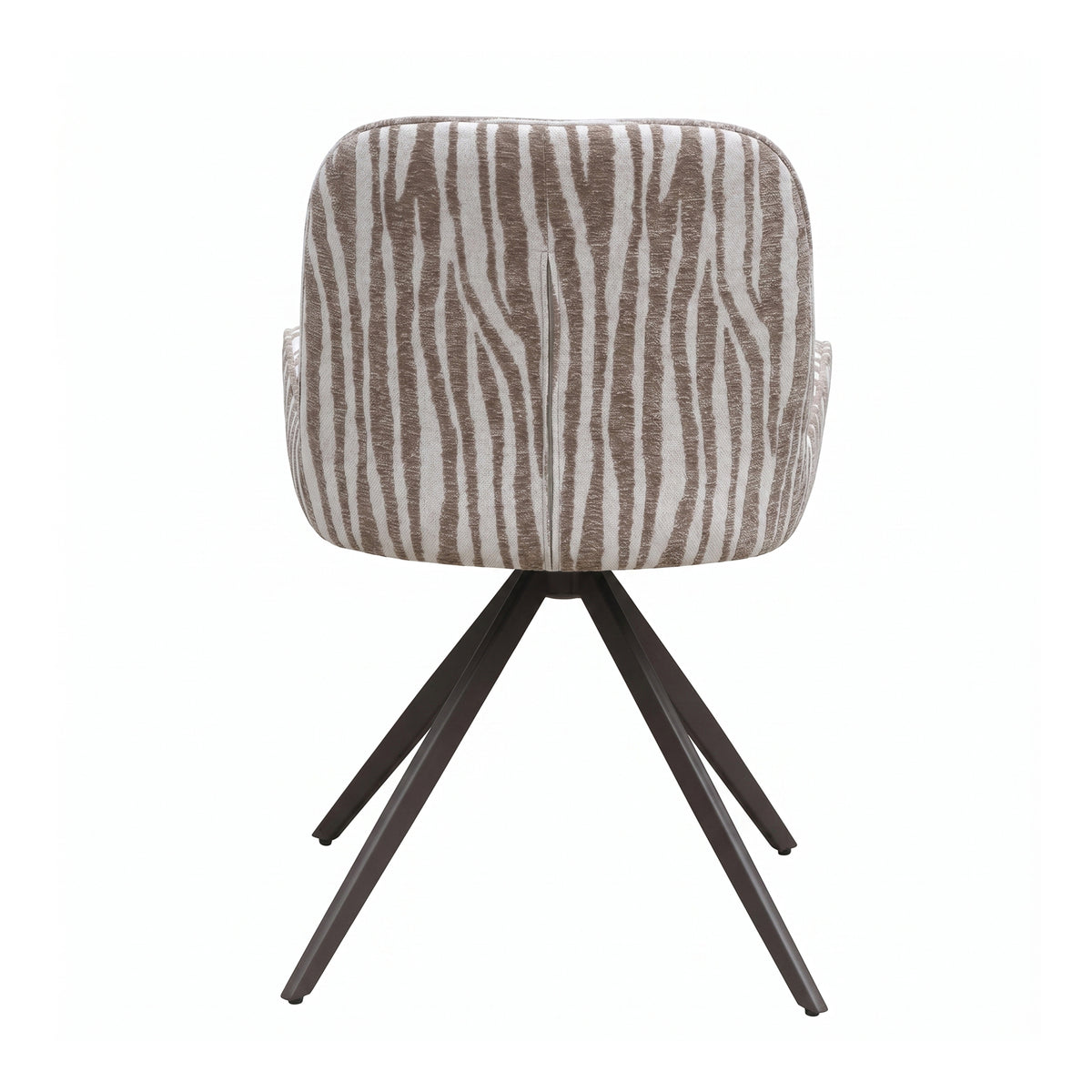 Leander beige wavy-textured fabric dining chair