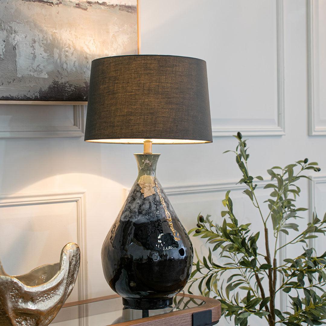 Aketa Blue Glaze Table Lamp