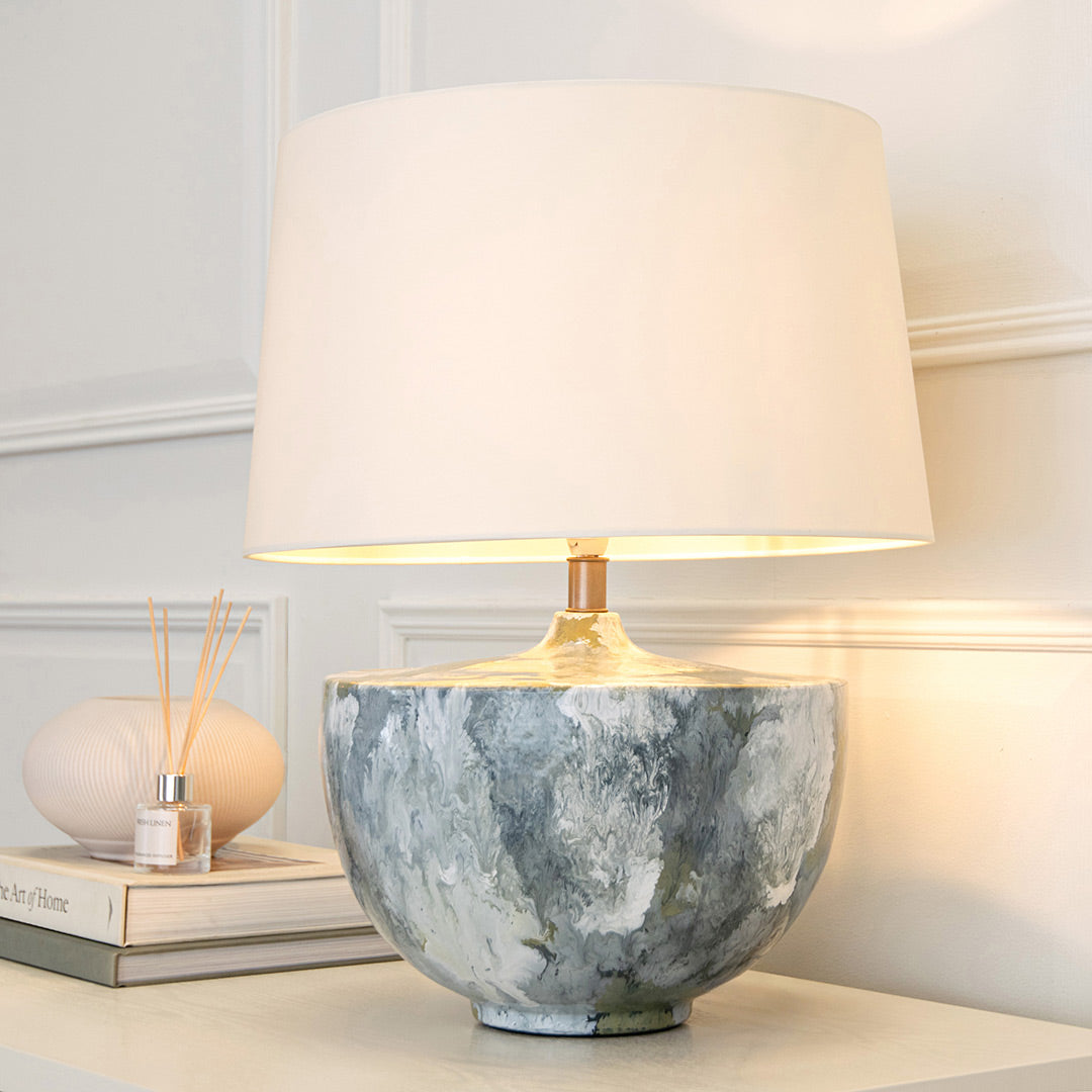 Aketa Round Woodland Enamel Table Lamp (Base Only)