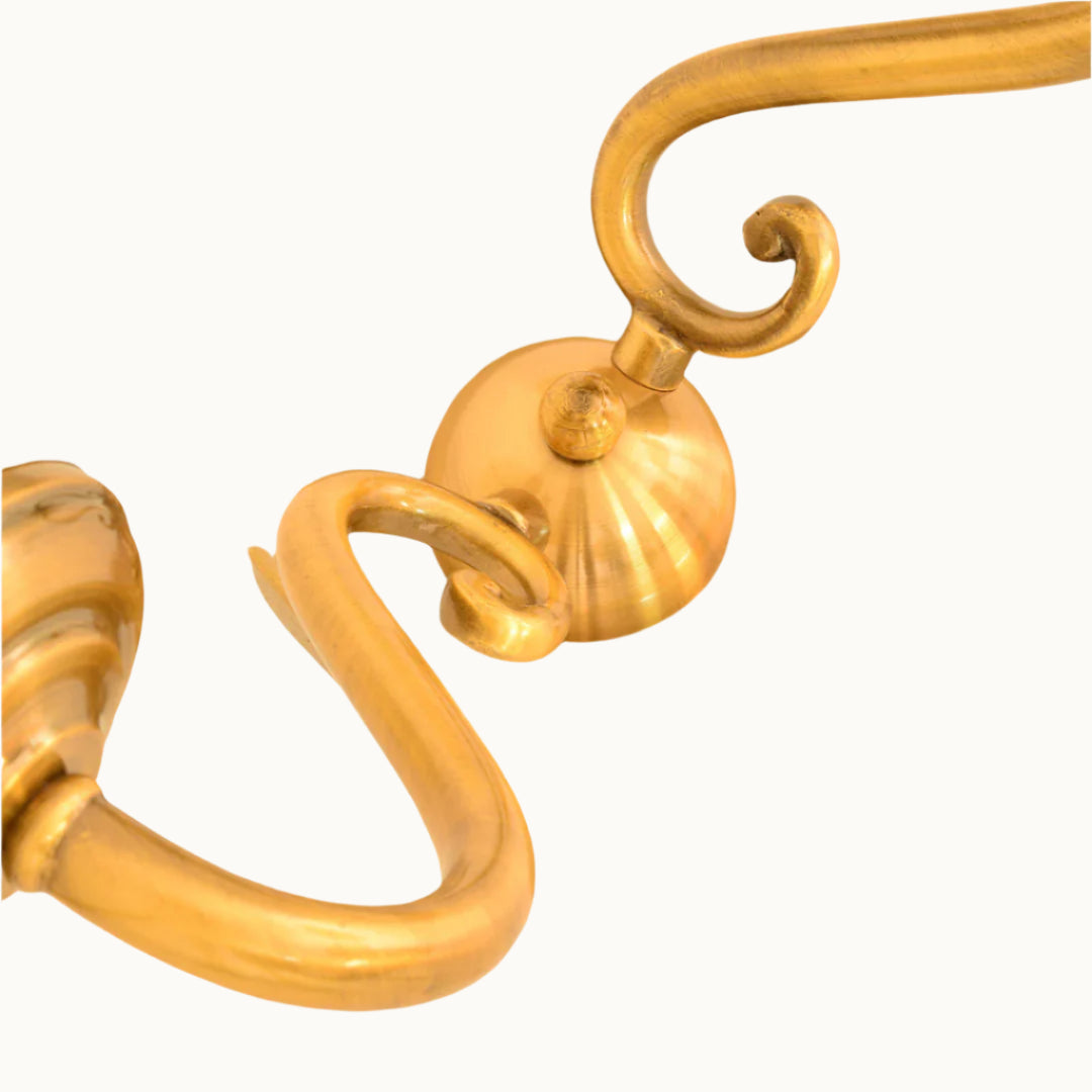 Antique Brass Two Arm Wall Lamp