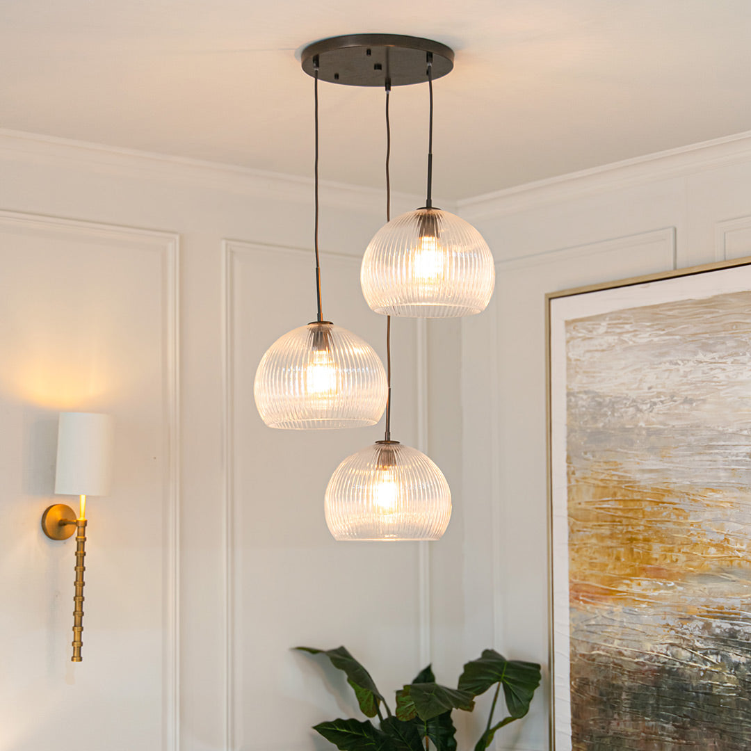 Astley Three Pendant - Dark Bronze