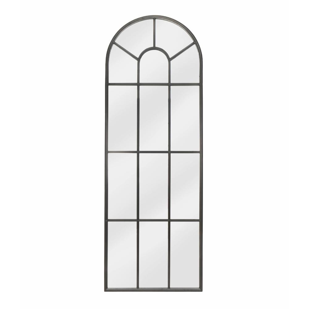 Black Arched Window Pane Mirror