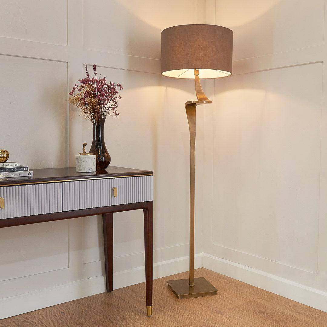 Enzo Floor Lamp - Antique Brass