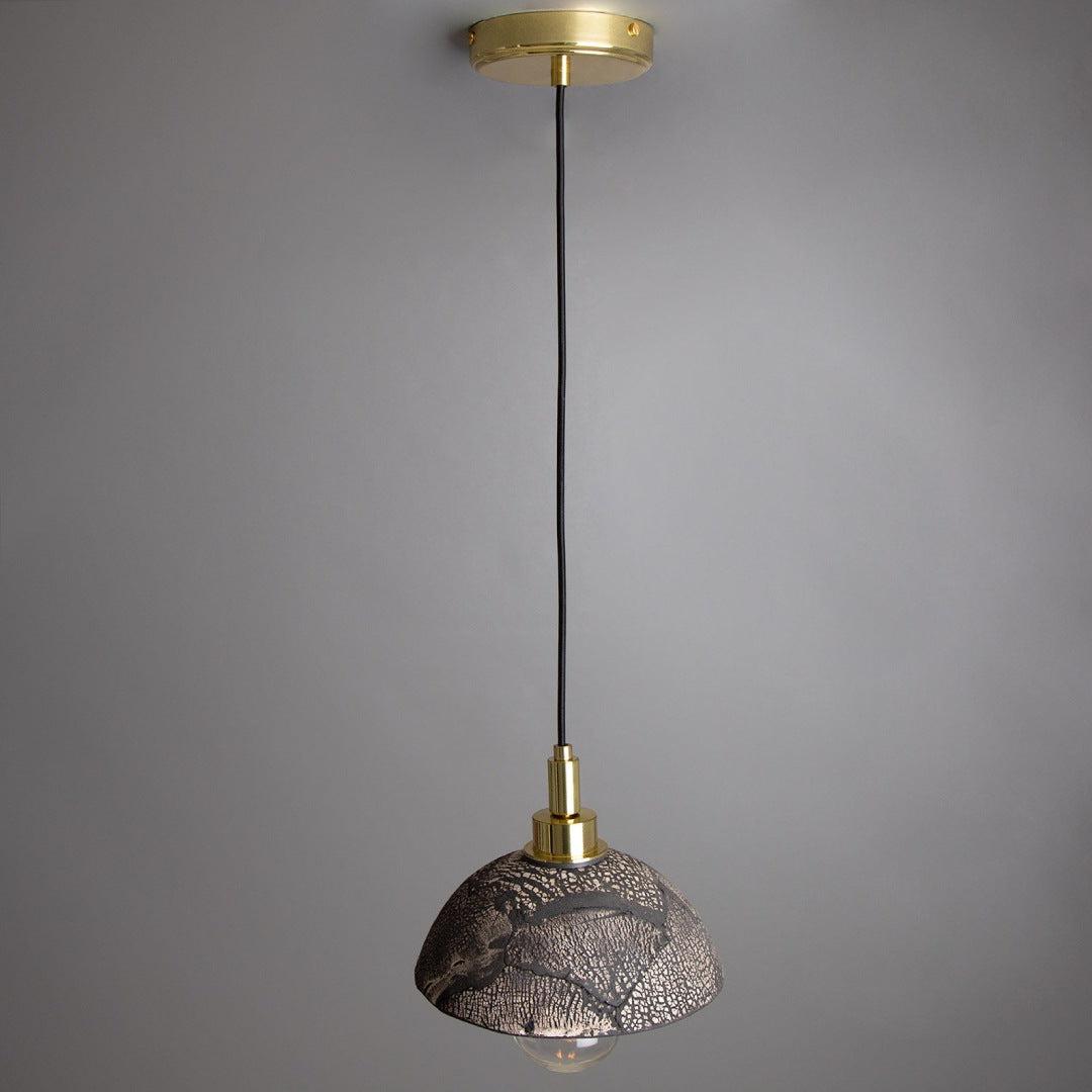Kingii Ceramic Dome Bathroom Pendant Light - Black Clay - Mullan Lighting