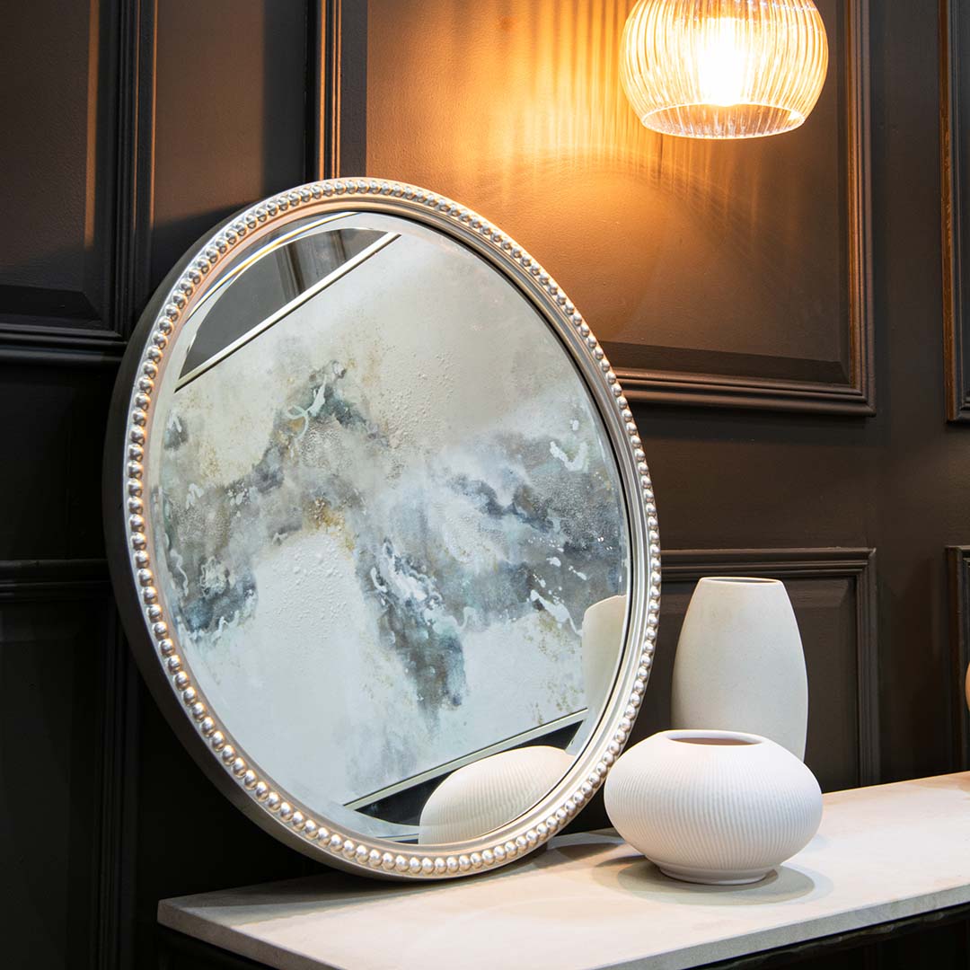 Lily Silver Small Round Mirror