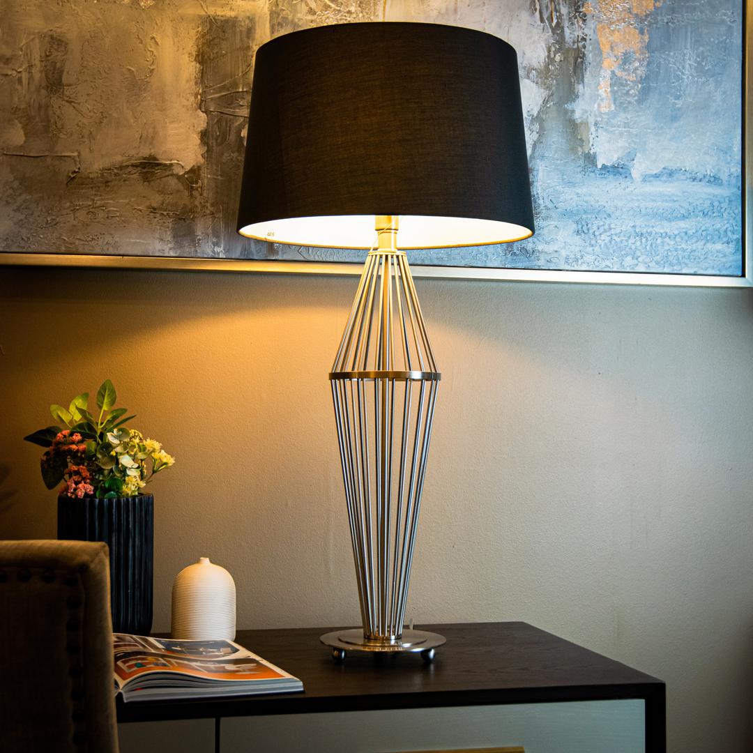 Macy Nickel Table Lamp - Base Only
