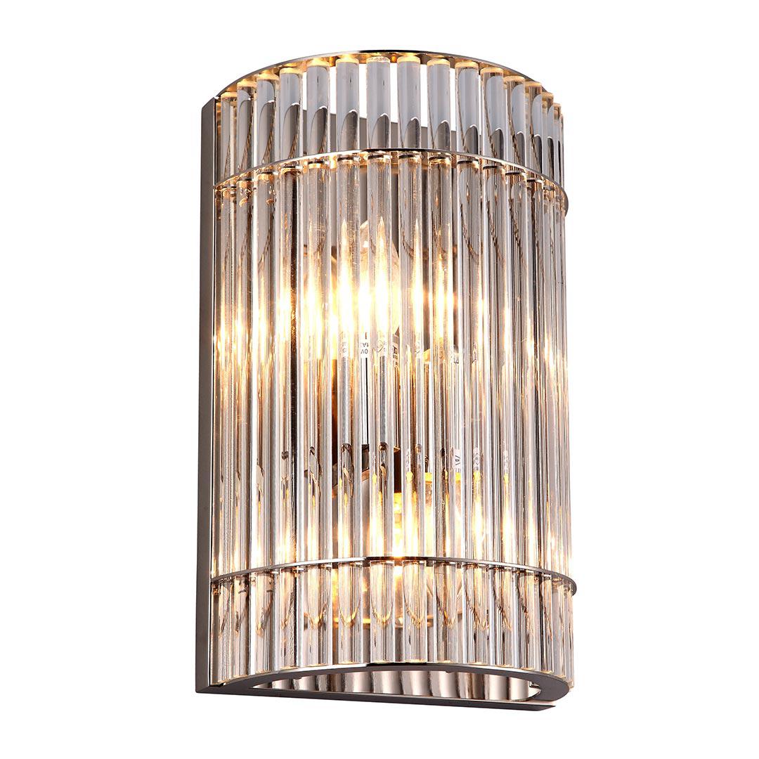 Macy Wall Light in polished nickel — front view