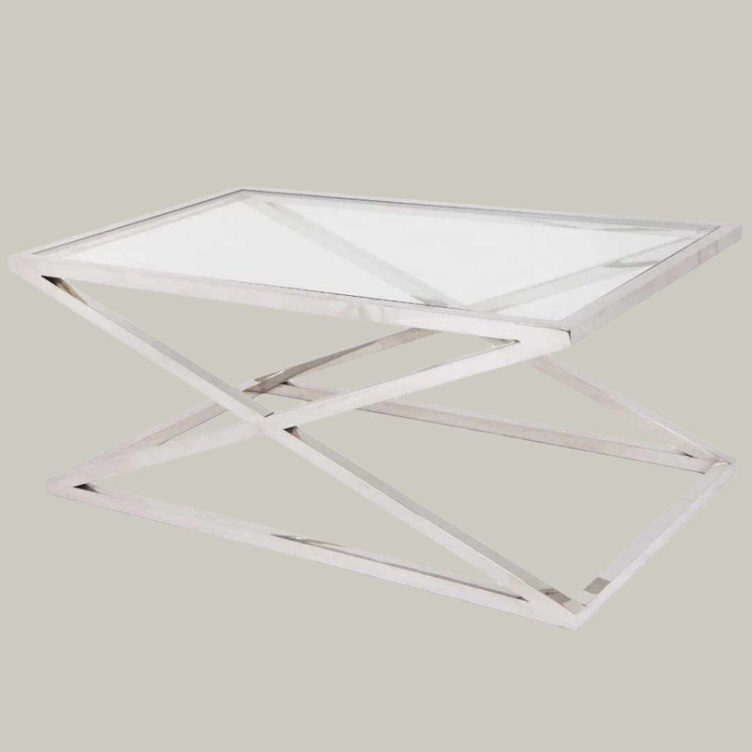 Nico Coffee Table in polished nickel — alternative angle