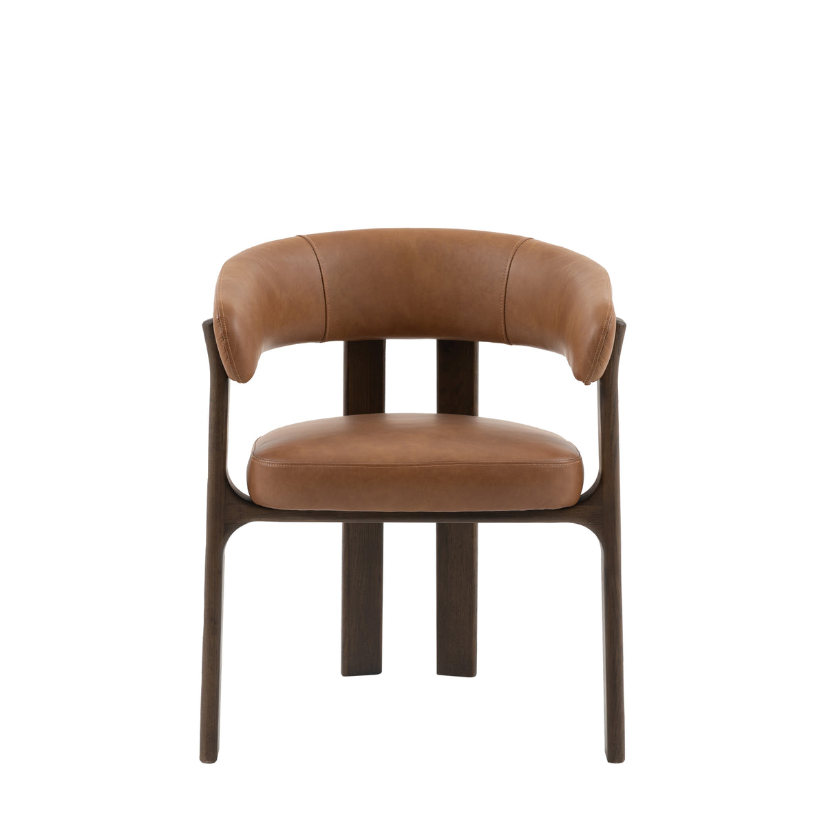 Onda Dining Chair Brown Leather
