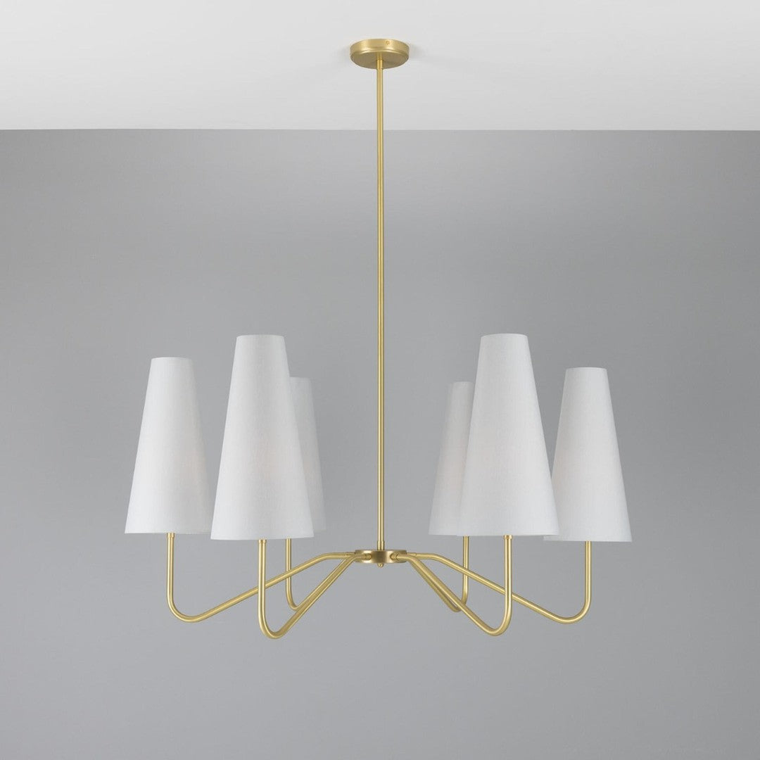 Para Modern Brass Chandelier With Fabric Shades